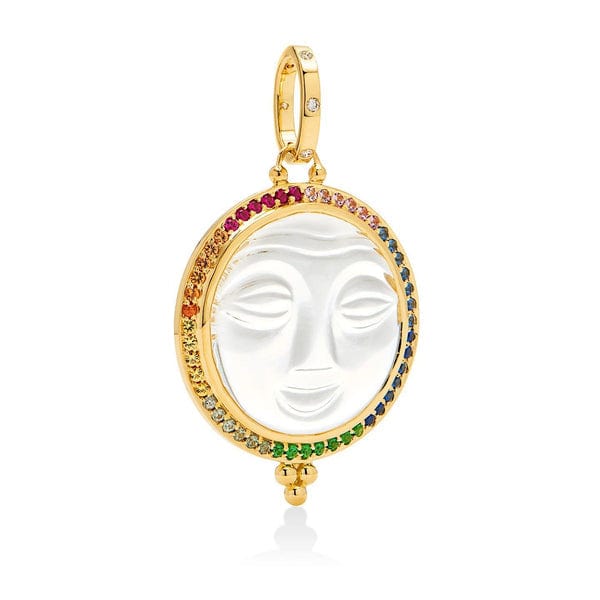 Temple St. Clair 18K Yellow Gold Moonface Rainbow Sapphire Pendant