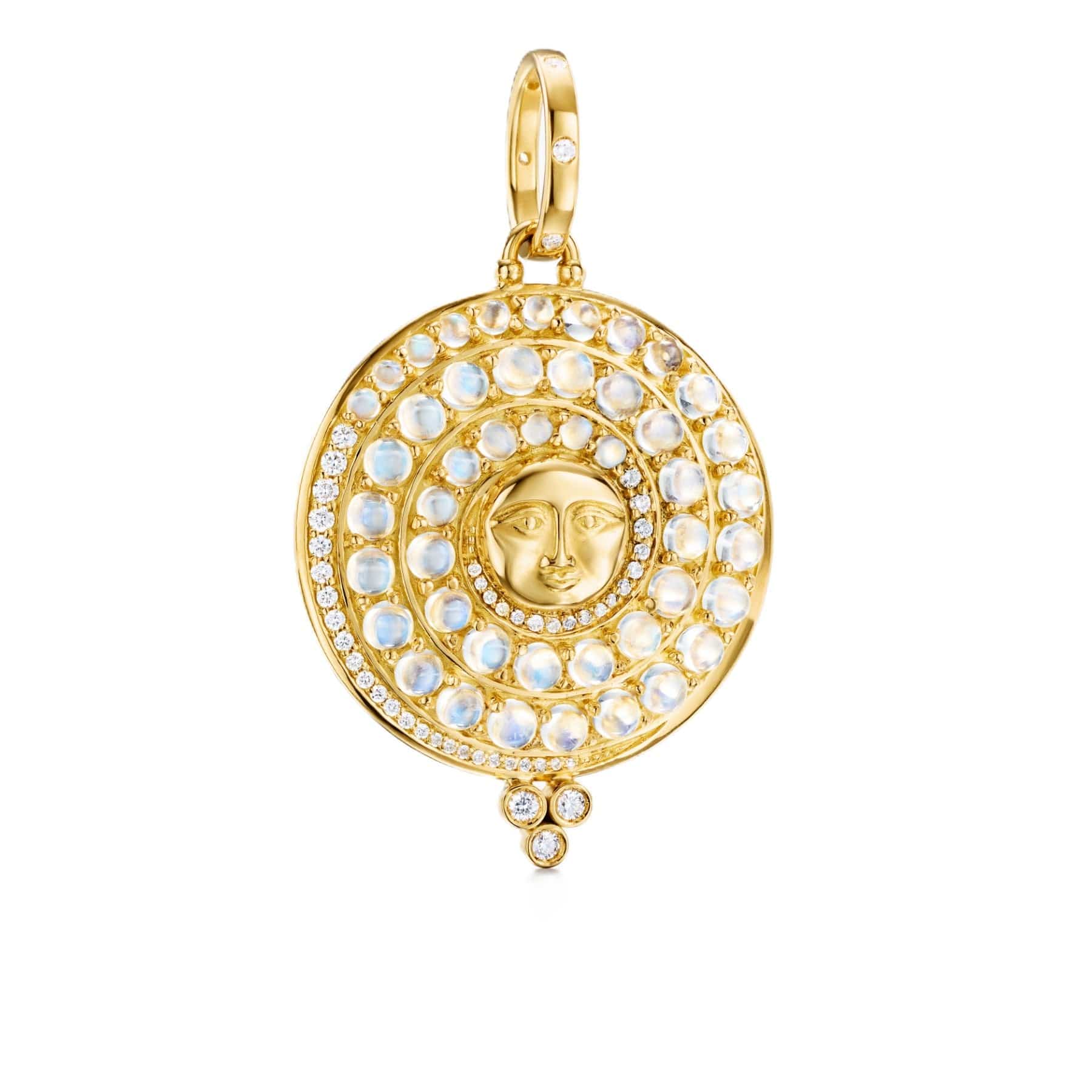 Temple St. Clair 18K Yellow Gold Moonstone and Diamond Lunar Glow Pendant