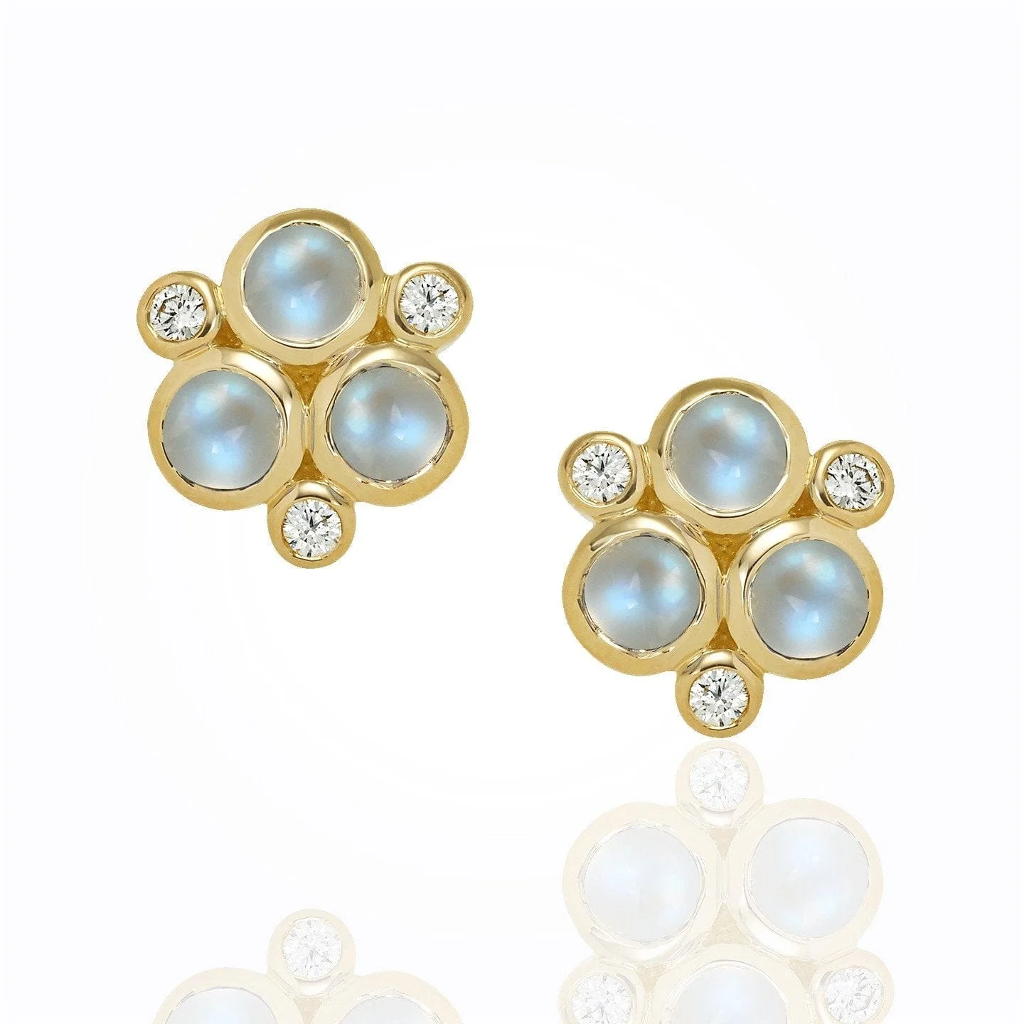 Temple St. Clair 18K Yellow Gold Moonstone Classic Trio Earrings
