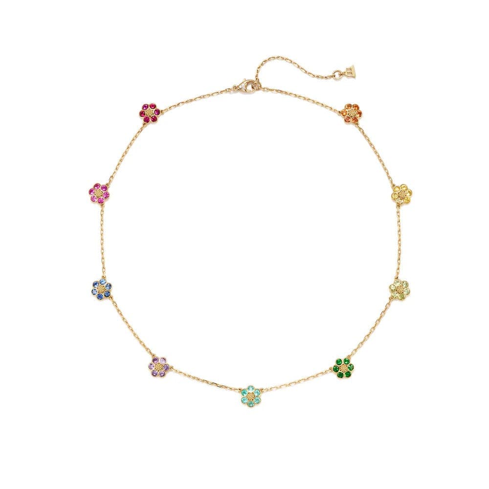 Temple St. Clair 18K Yellow Gold Multi Gemstone Fiori Necklace