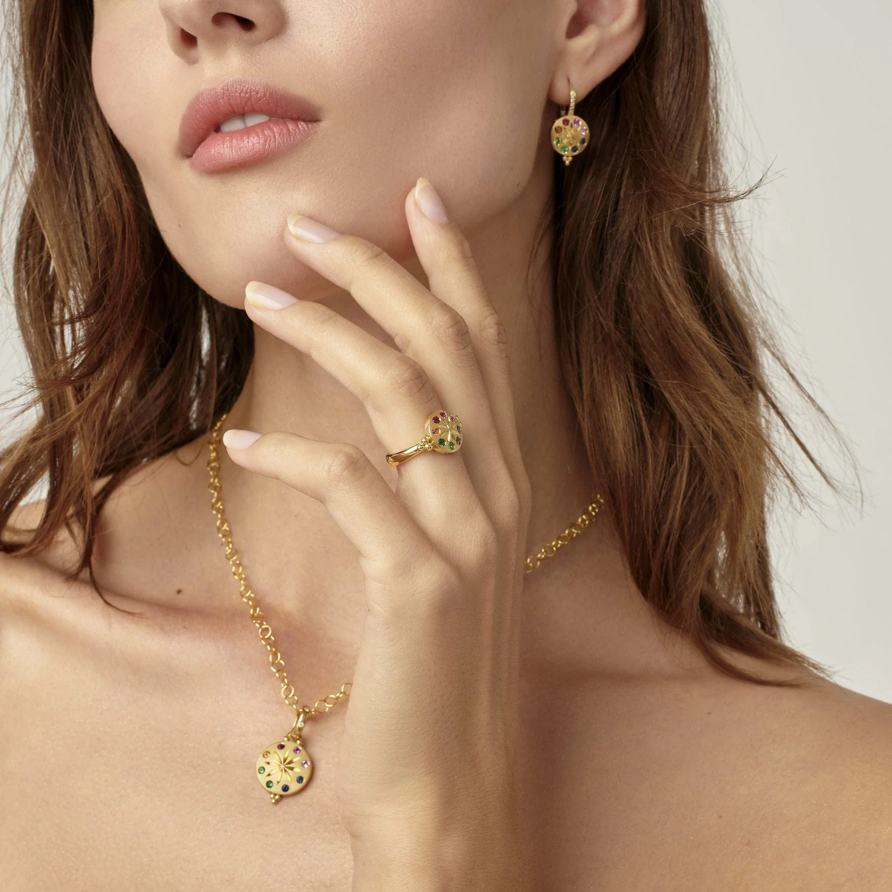 Temple St. Clair 18K Yellow Gold Multi Stone Pendant - Image 2