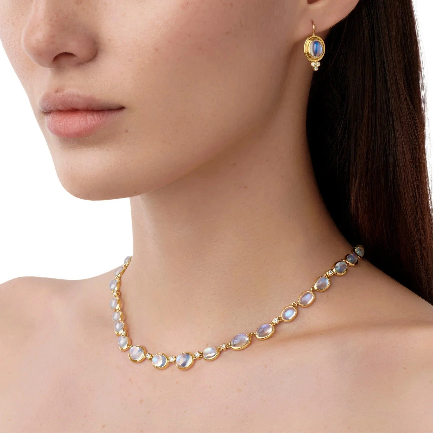 Temple St. Clair 18K Yellow Gold Oval Moonstone Eternity Necklace - Image 2