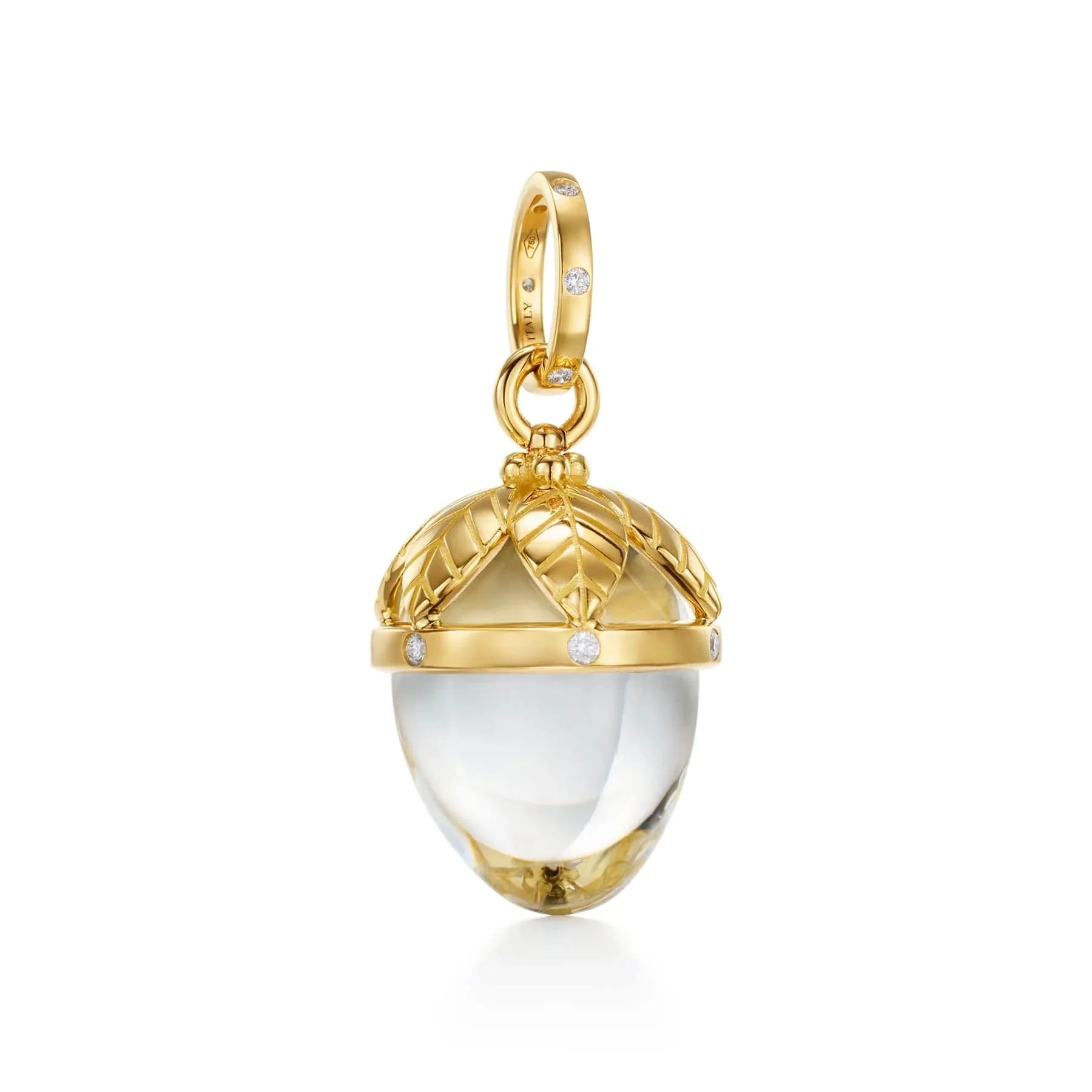 Temple St. Clair 18K Yellow Gold Rock Crystal and Diamond Arcadia Amulet - Image 2