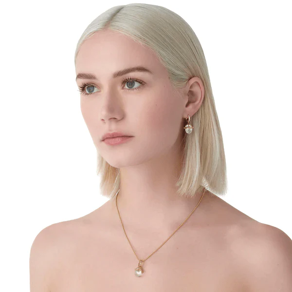 Temple St. Clair 18K Yellow Gold Rock Crystal Diamond Drop Earrings - Image 2