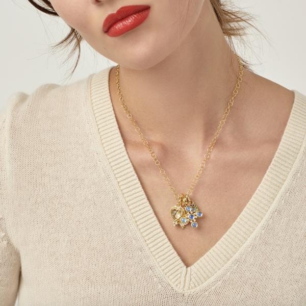 Temple St. Clair 18K Yellow Gold Small Heart Shape Crystal and Diamond Pendant - Image 2
