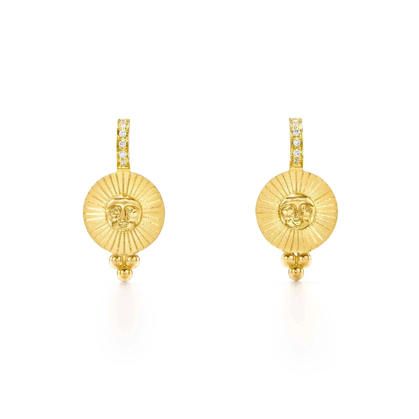 Temple St. Clair 18K Yellow Gold Sole Sun Dangle Earrings