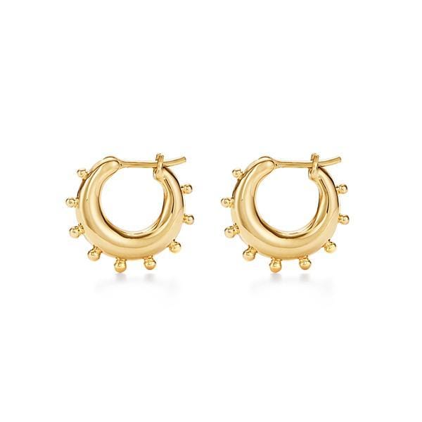 Temple St. Clair 18K Yellow Gold Yoga Huggie Earrings