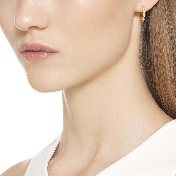 Temple St. Clair 18K Yellow Gold Yoga Huggie Earrings - Image 2