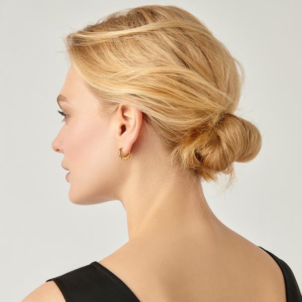 Temple St. Clair 18K Yellow Gold Yoga Huggie Earrings - Image 3