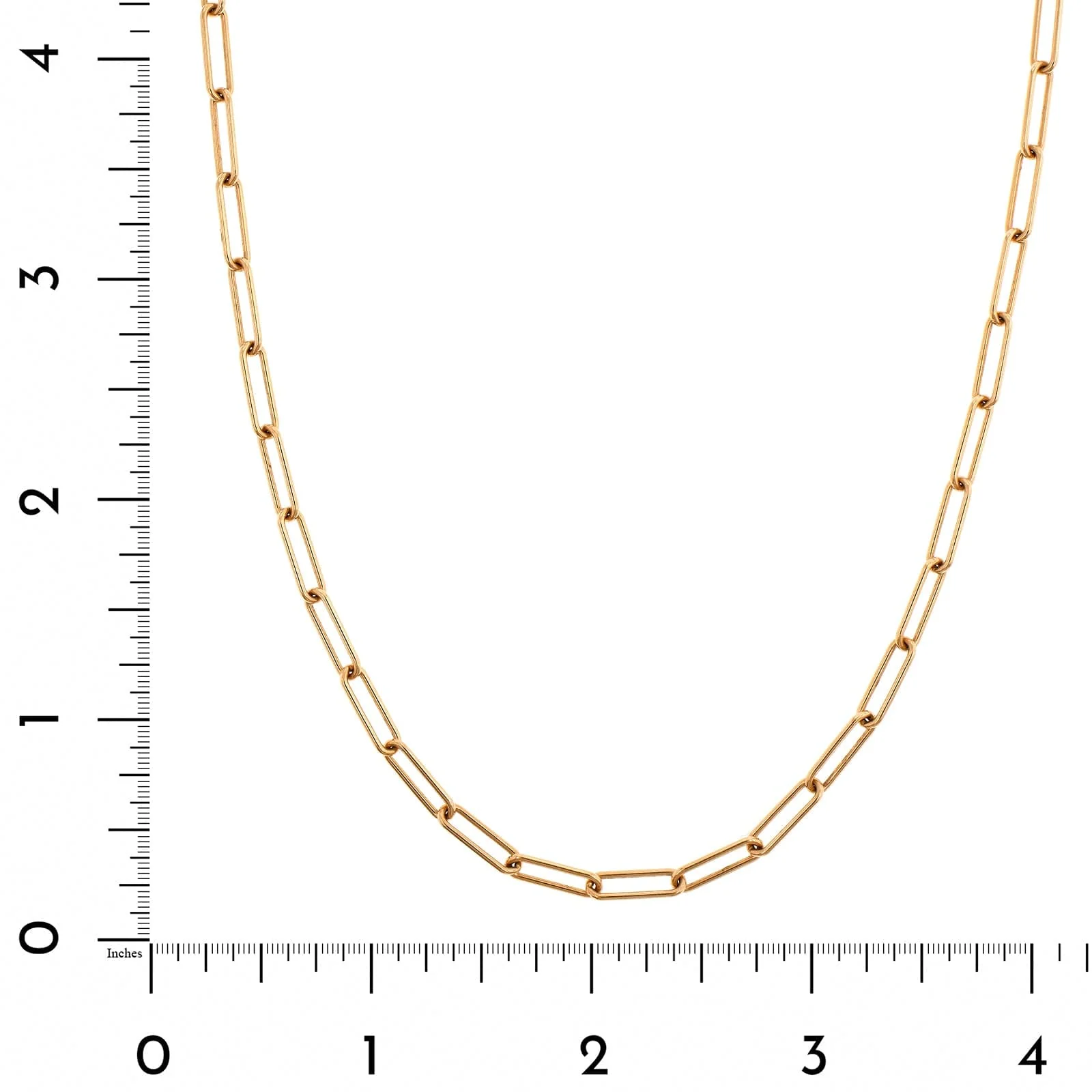 18K Yellow Gold 24" Solid Paperclip Chain Necklace - Image 3