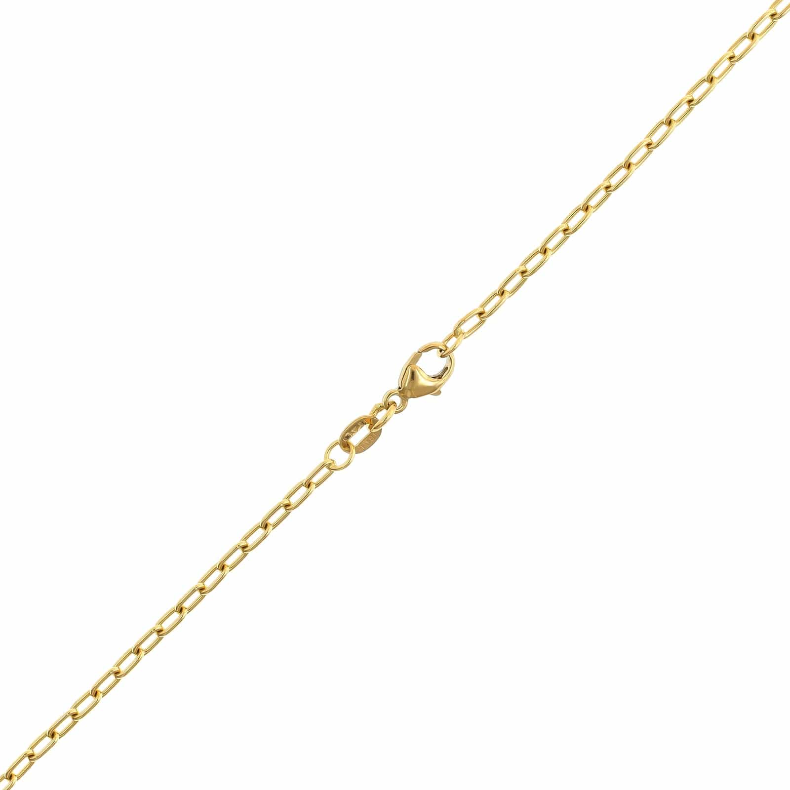 18K Yellow Gold Long Open Cable Chain Necklace - Image 2