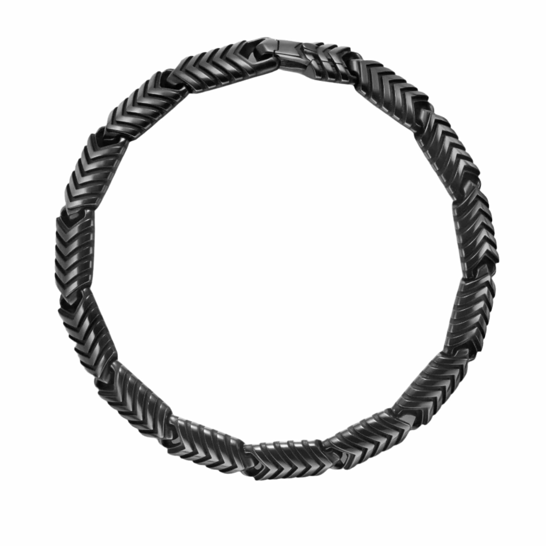 Chevron Link Bracelet Black Titanium, 7.6mm - Image 3