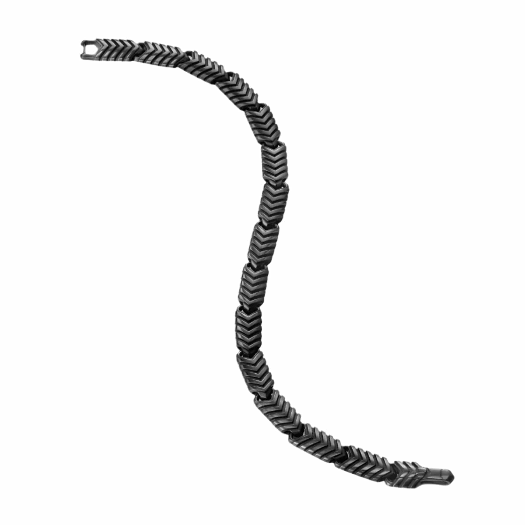 Chevron Link Bracelet Black Titanium, 7.6mm - Image 4