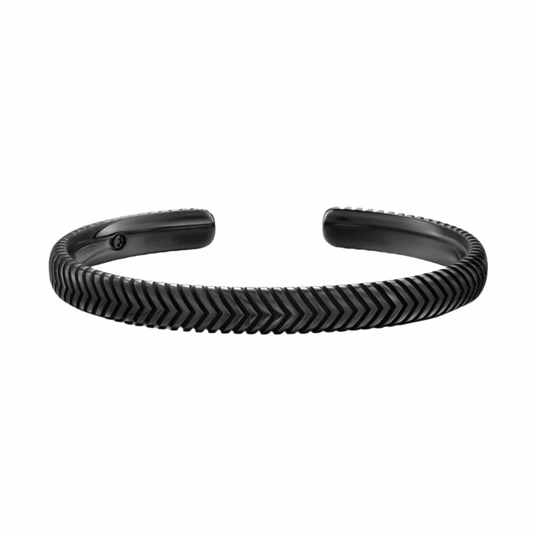 Chevron Cuff Bracelet Black Titanium, 8mm - Image 4