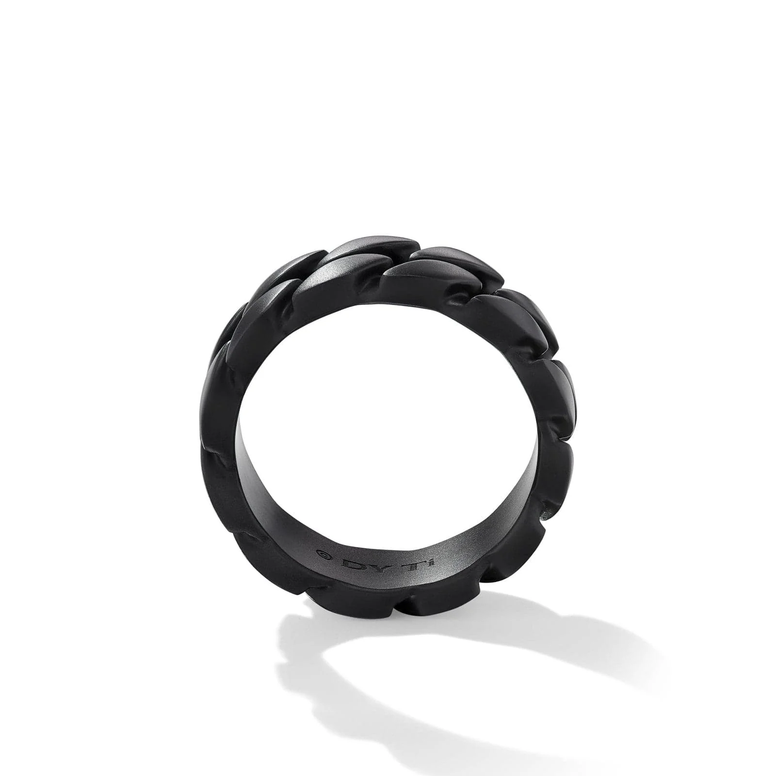 Curb Chain Band Ring in Black Titanium, 8mm - Image 2