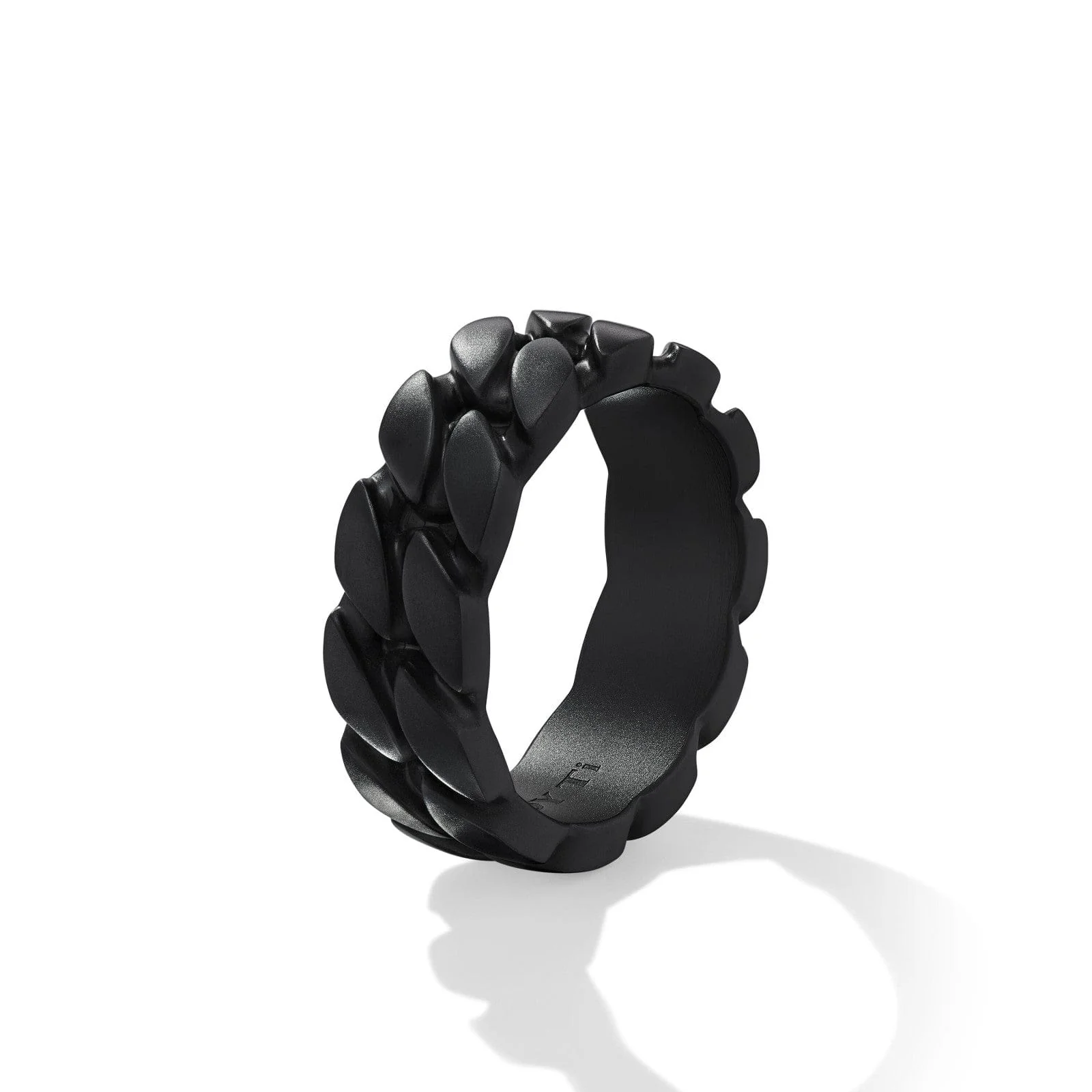 Curb Chain Band Ring in Black Titanium, 8mm - Image 3