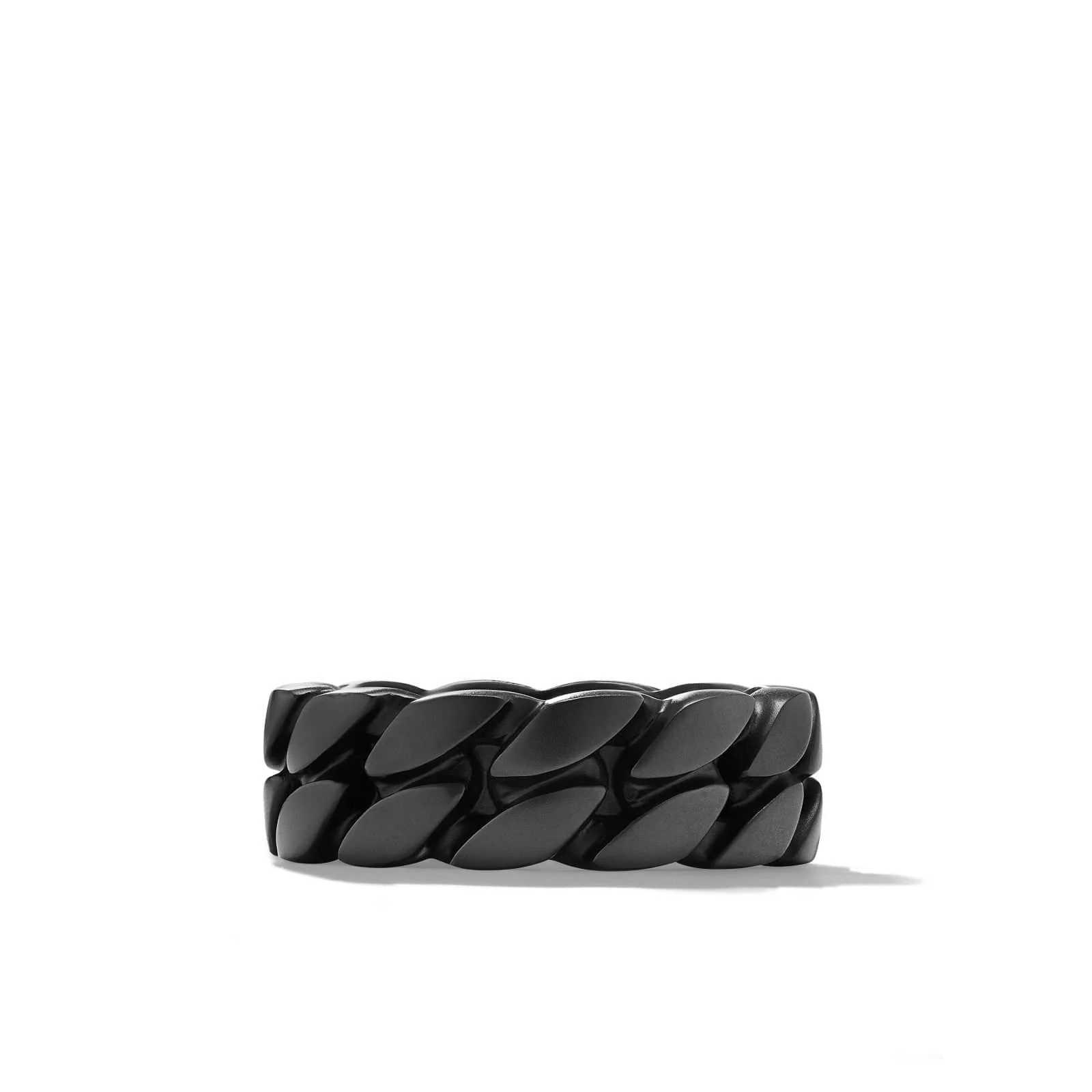 Curb Chain Band Ring in Black Titanium, 8mm - Image 4
