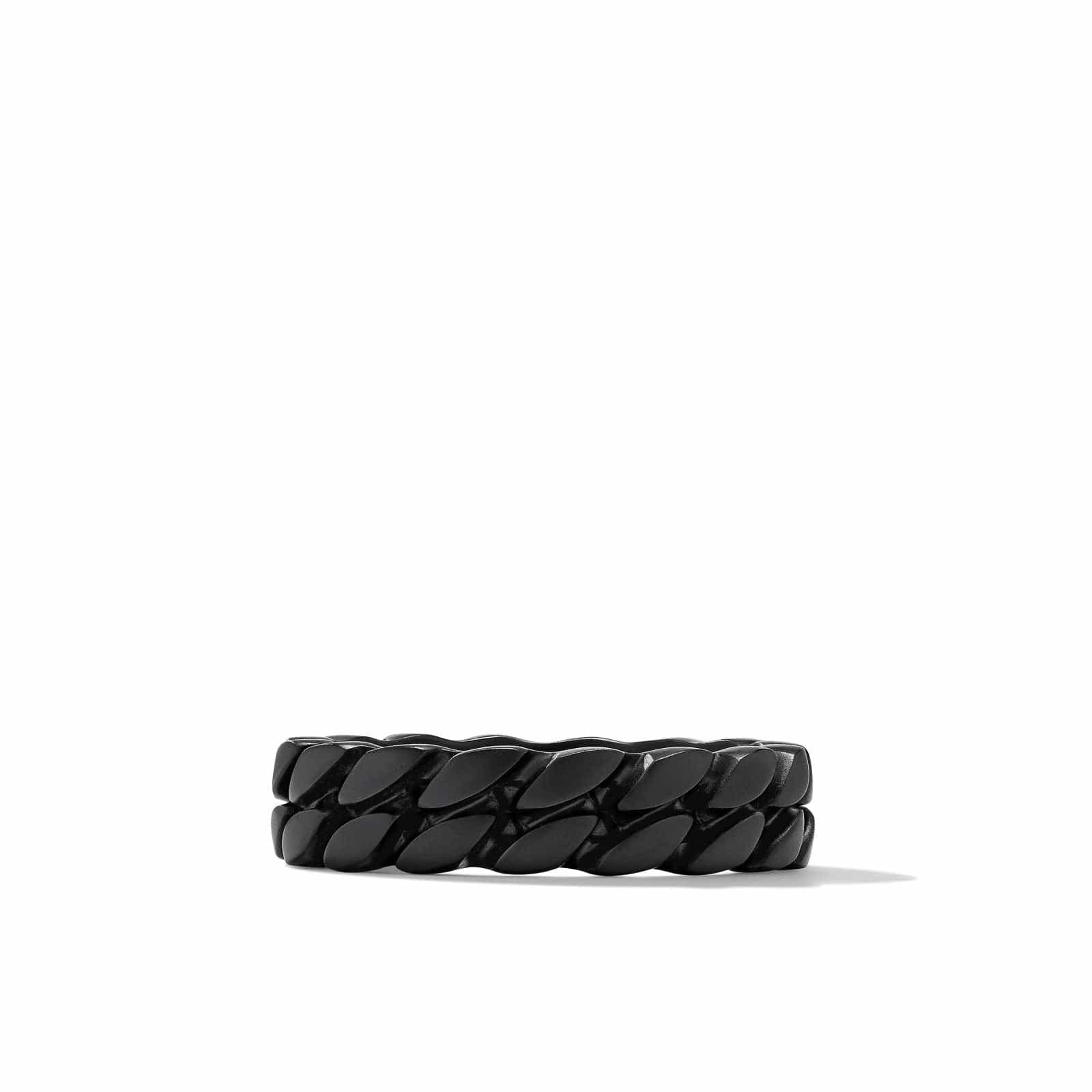 Curb Chain Band Ring in Black Titanium, 6mm - Image 4