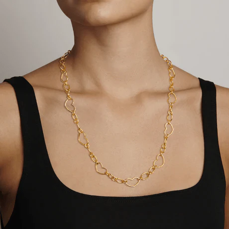 Christina Alexiou 18K Yellow Gold Link Chain with Hearts - Image 2