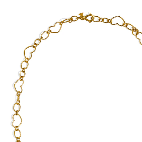 Christina Alexiou 18K Yellow Gold Link Chain with Hearts - Image 3