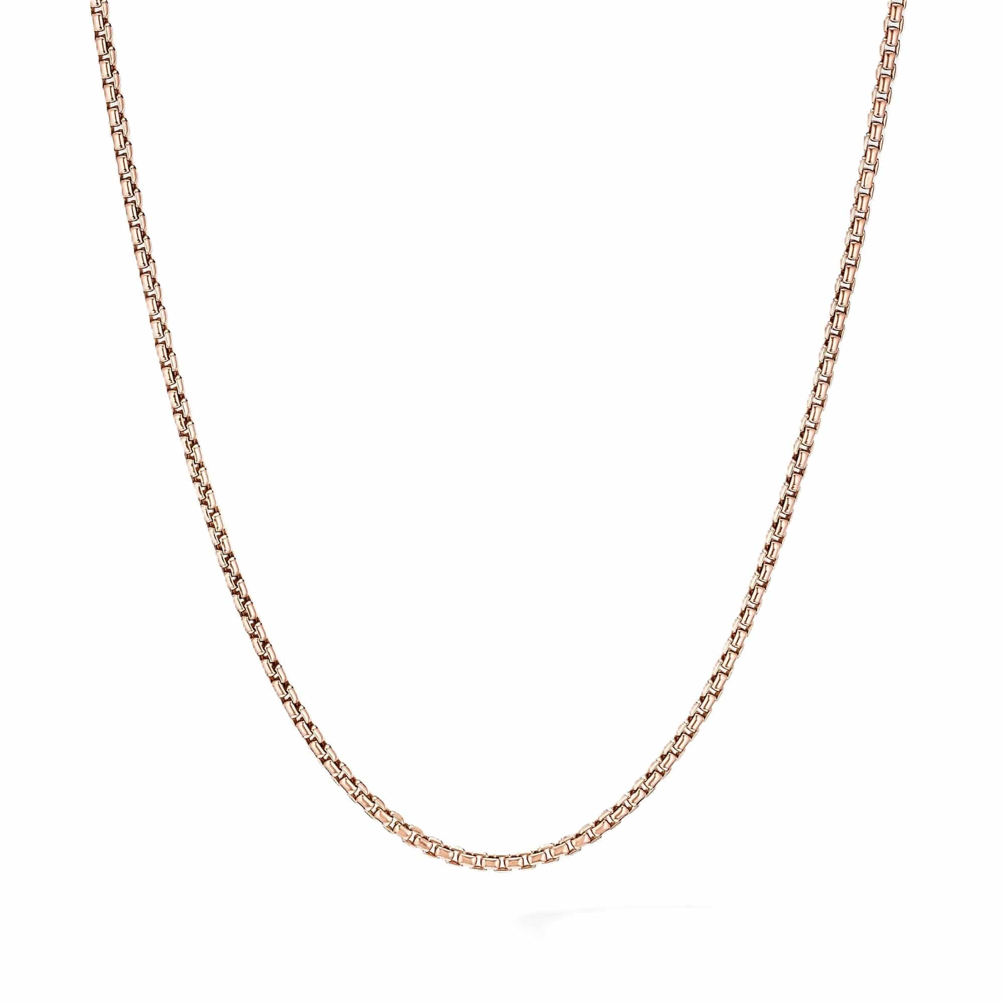 Small Rose Gold Box Chain Necklace