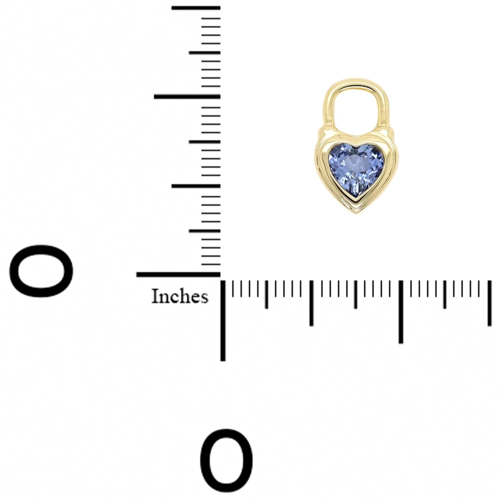 Three Stories 14K Yellow Gold Blue Sapphire Beating Heart Charm - Image 3