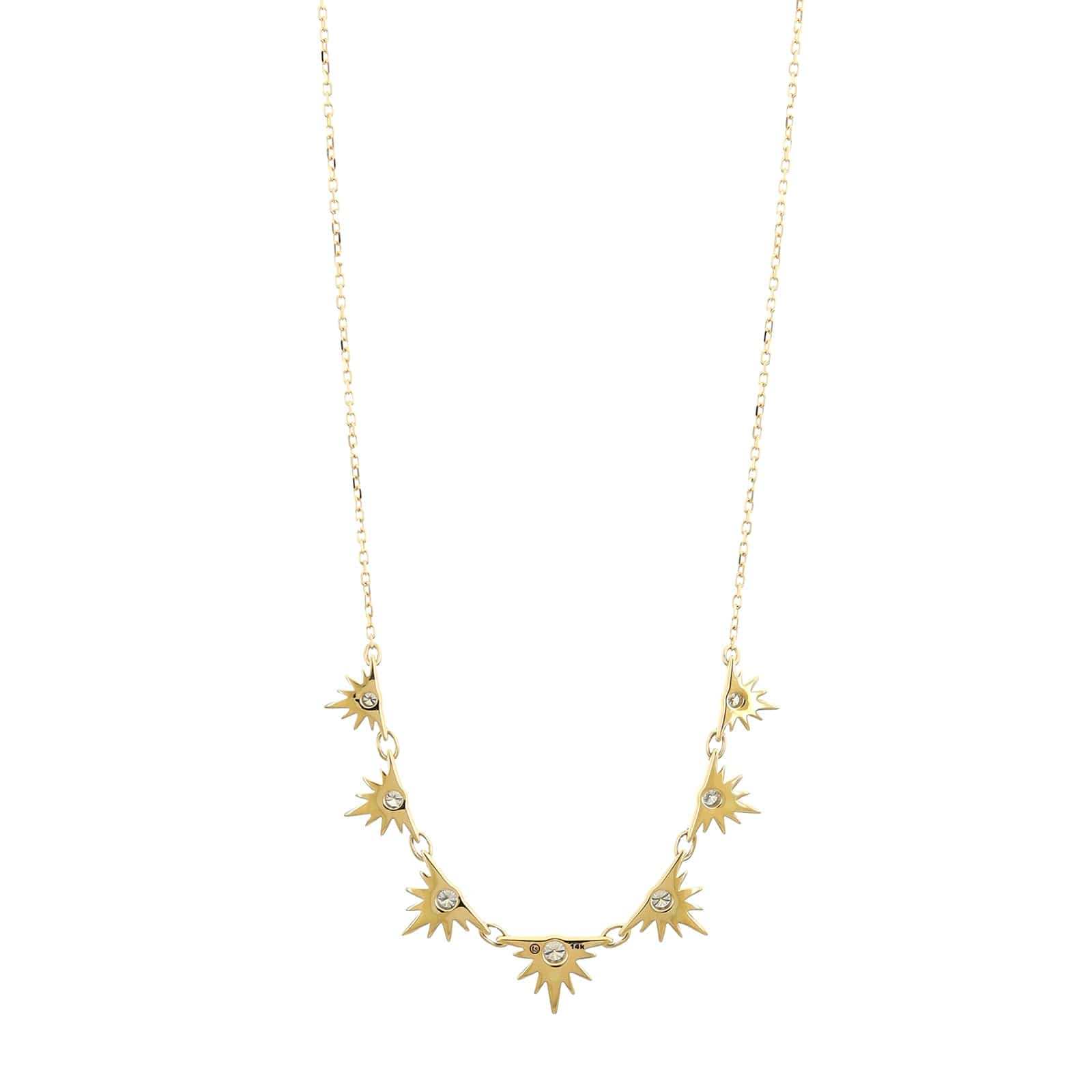 Three Stories 14K Yellow Gold Love Explosion Diamond Necklace - Image 2