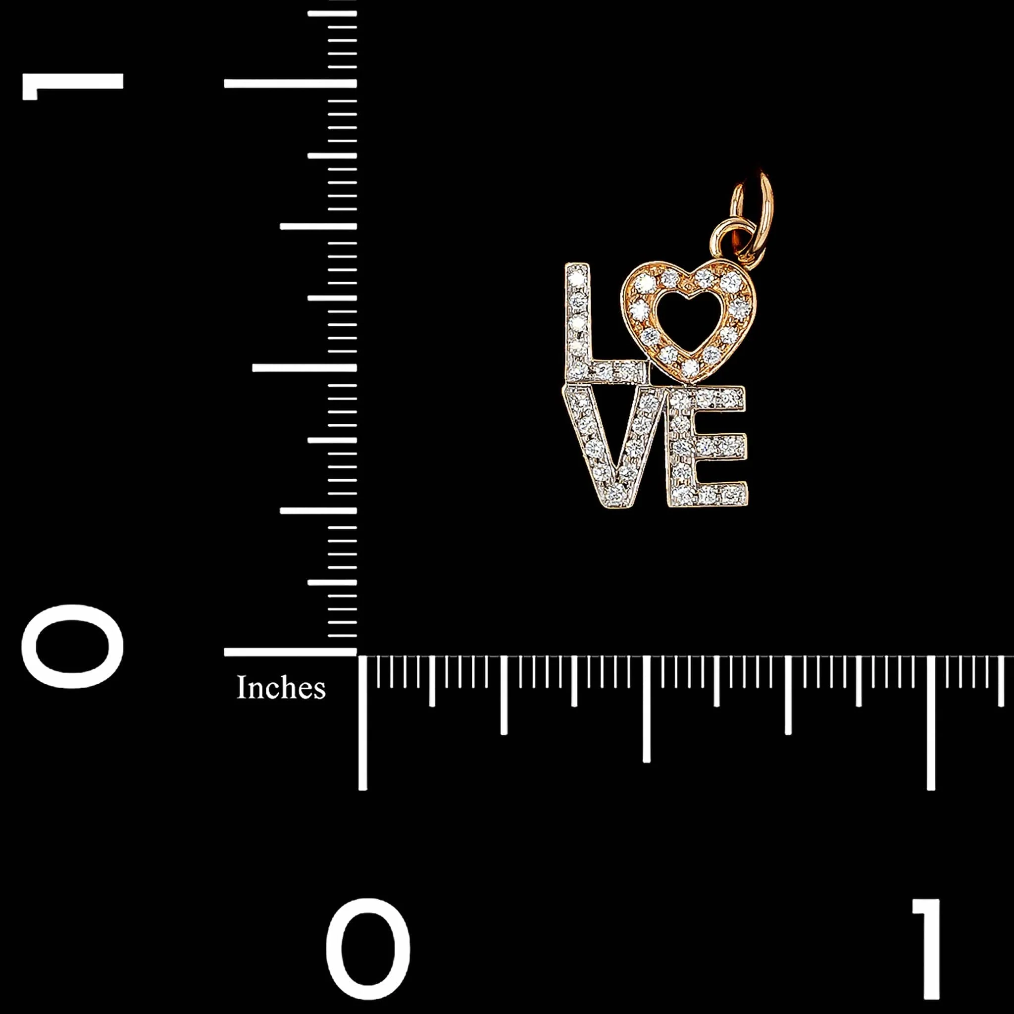 Tiffany 18K Rose and White Gold Estate Diamond Love Charm - Image 3