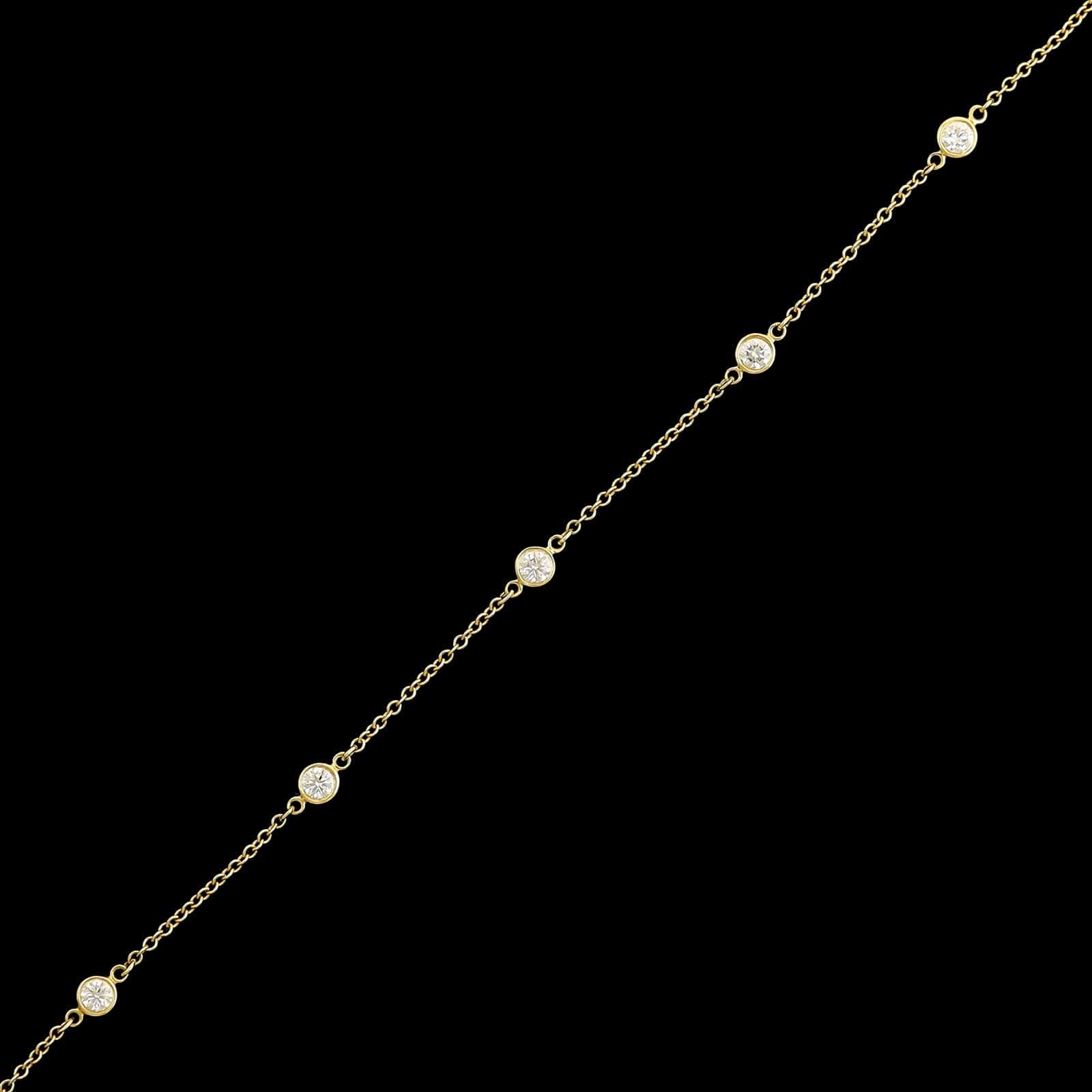 Tiffany & Co. 18K Yellow Gold Estate Diamond by the Yard Bracelet - Image 2