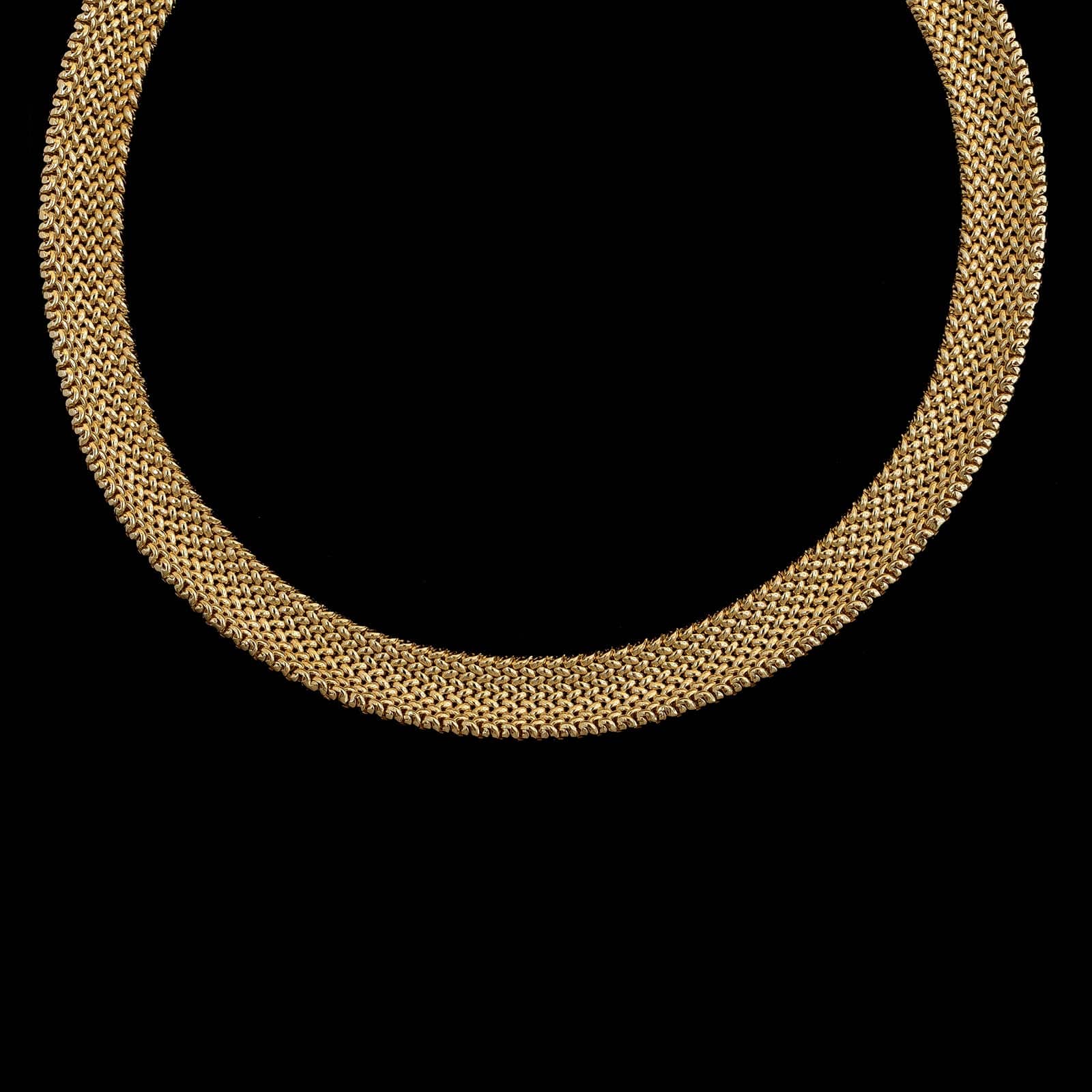 Tiffany & Co. 14K Yellow Gold Estate Somerset Mesh Link Necklace - Image 2