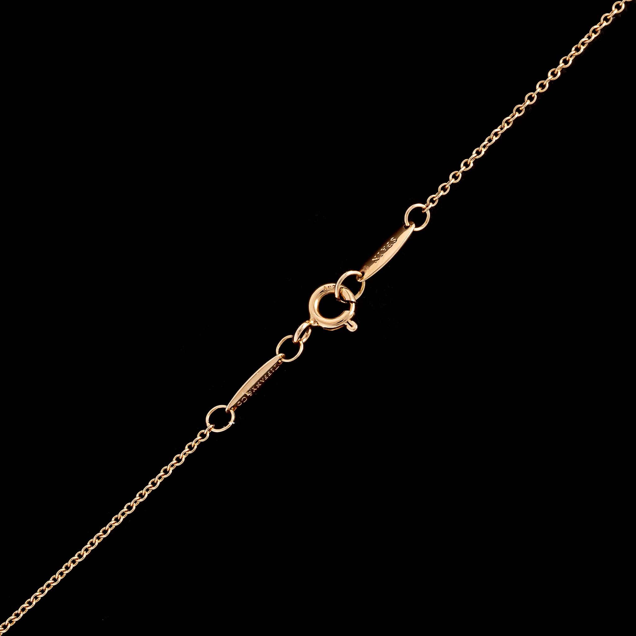 Tiffany & Co. 18K Rose Gold Estate Elsa Peretti Diamond By The Yard Single Diamond Pendant Necklace - Image 3