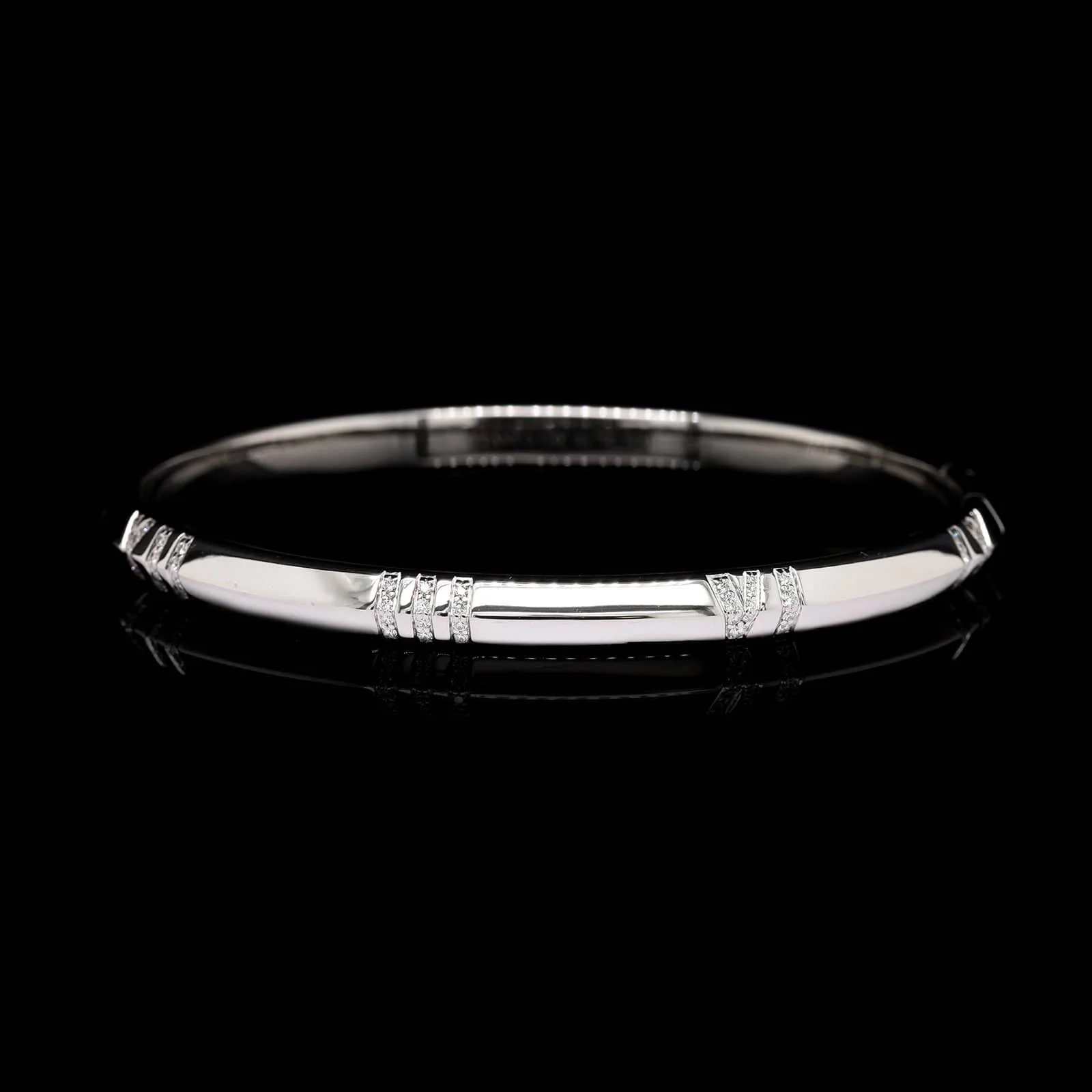 Tiffany & Co. 18K White Gold Estate Diamond Atlas Bangle