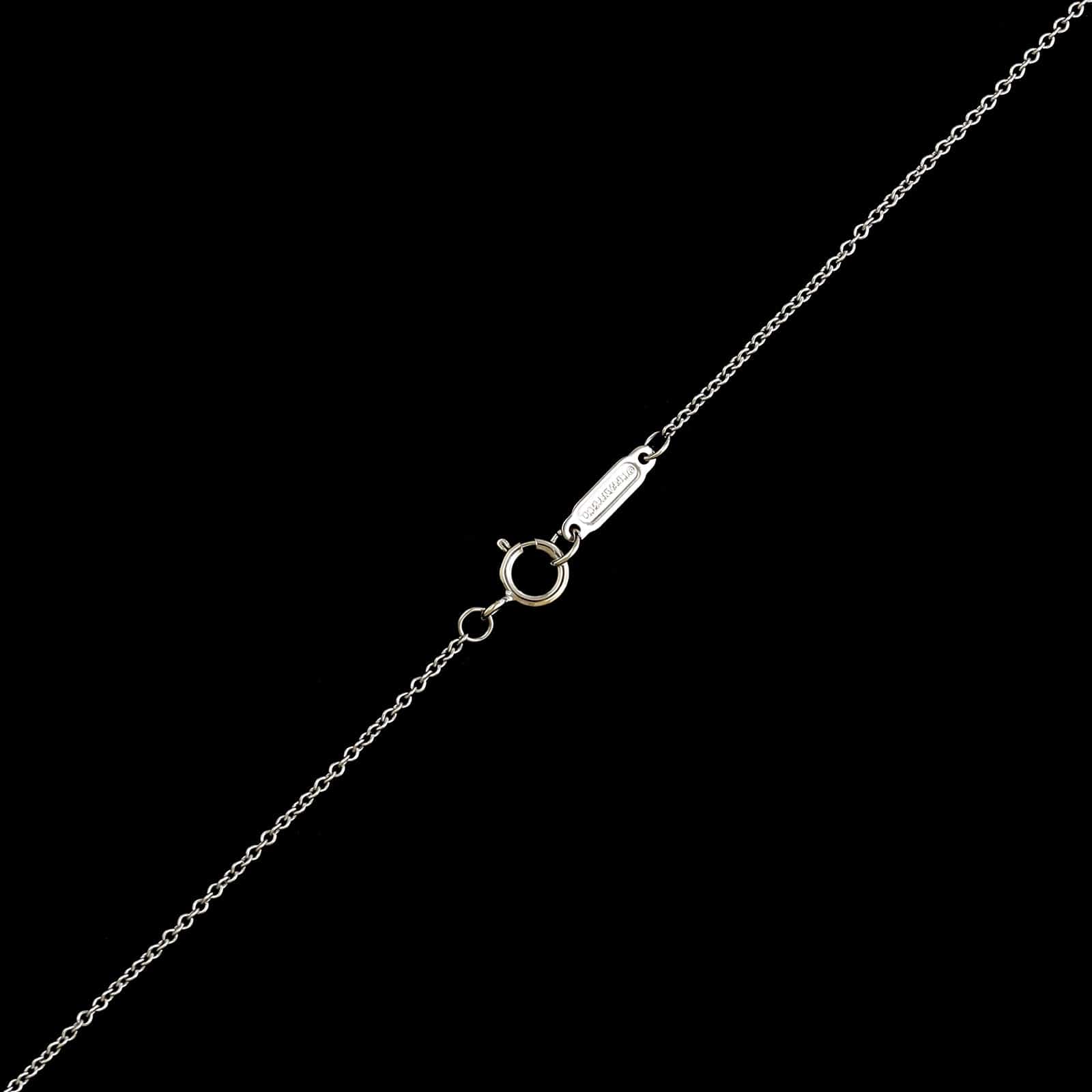 Tiffany & Co. 18K White Gold Estate Diamond Flower Key Pendant Necklace - Image 3