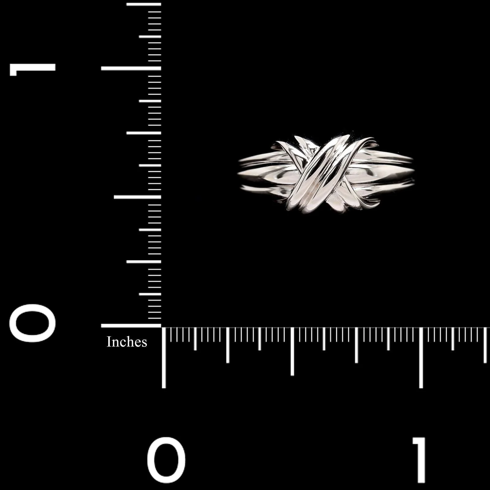 Tiffany & Co. 18K White Gold Estate Signature X Ring - Image 4
