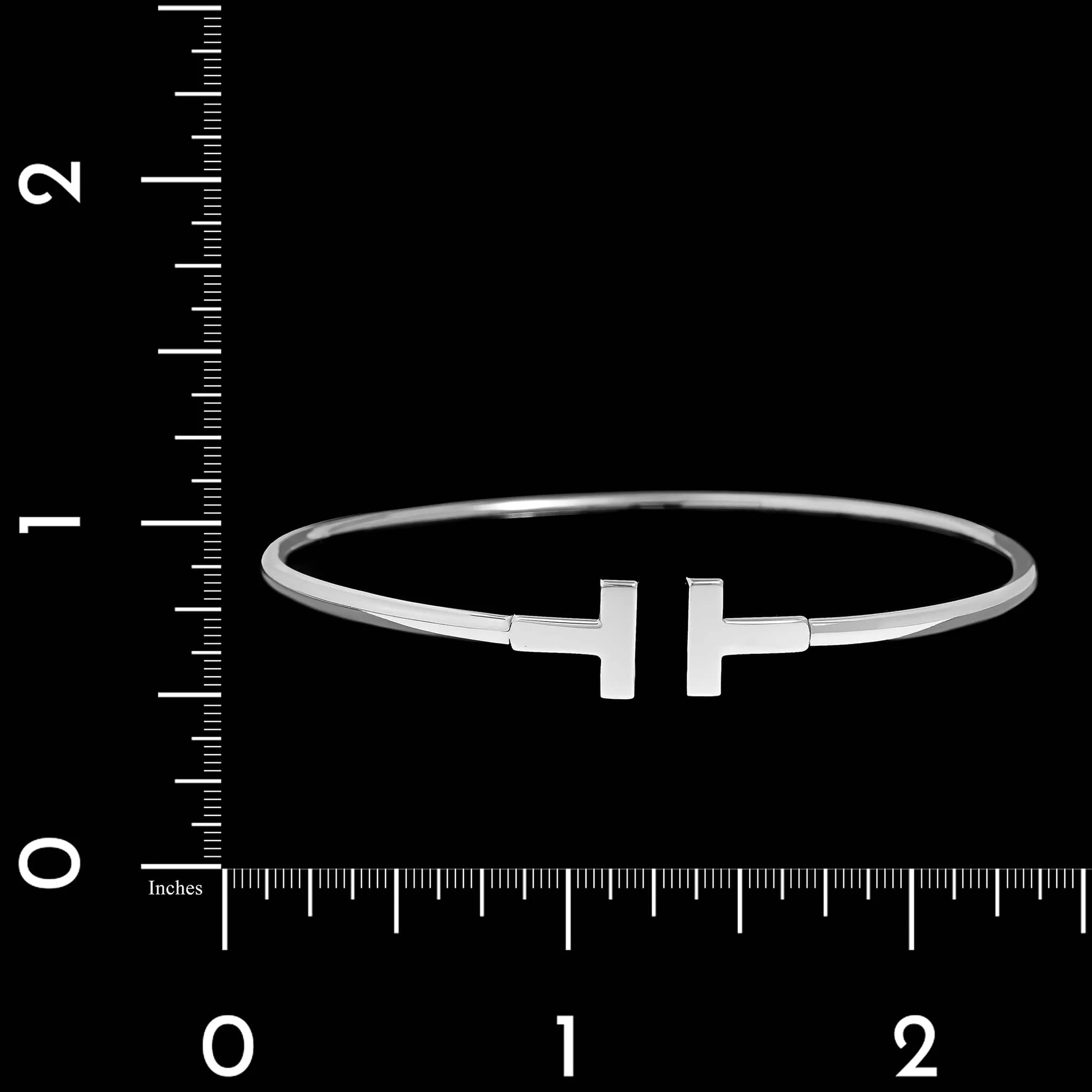Tiffany & Co. 18K White Gold Estate T Wire Bracelet - Image 3