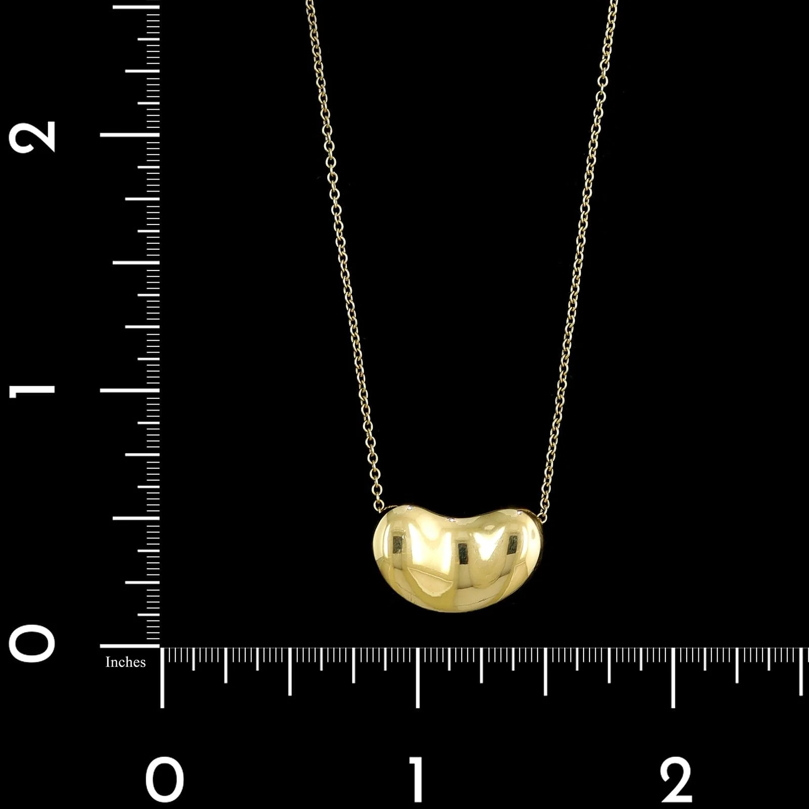 Tiffany & Co. 18K Yellow Gold Estate Elsa Peretti Bean Pendant Necklace - Image 4