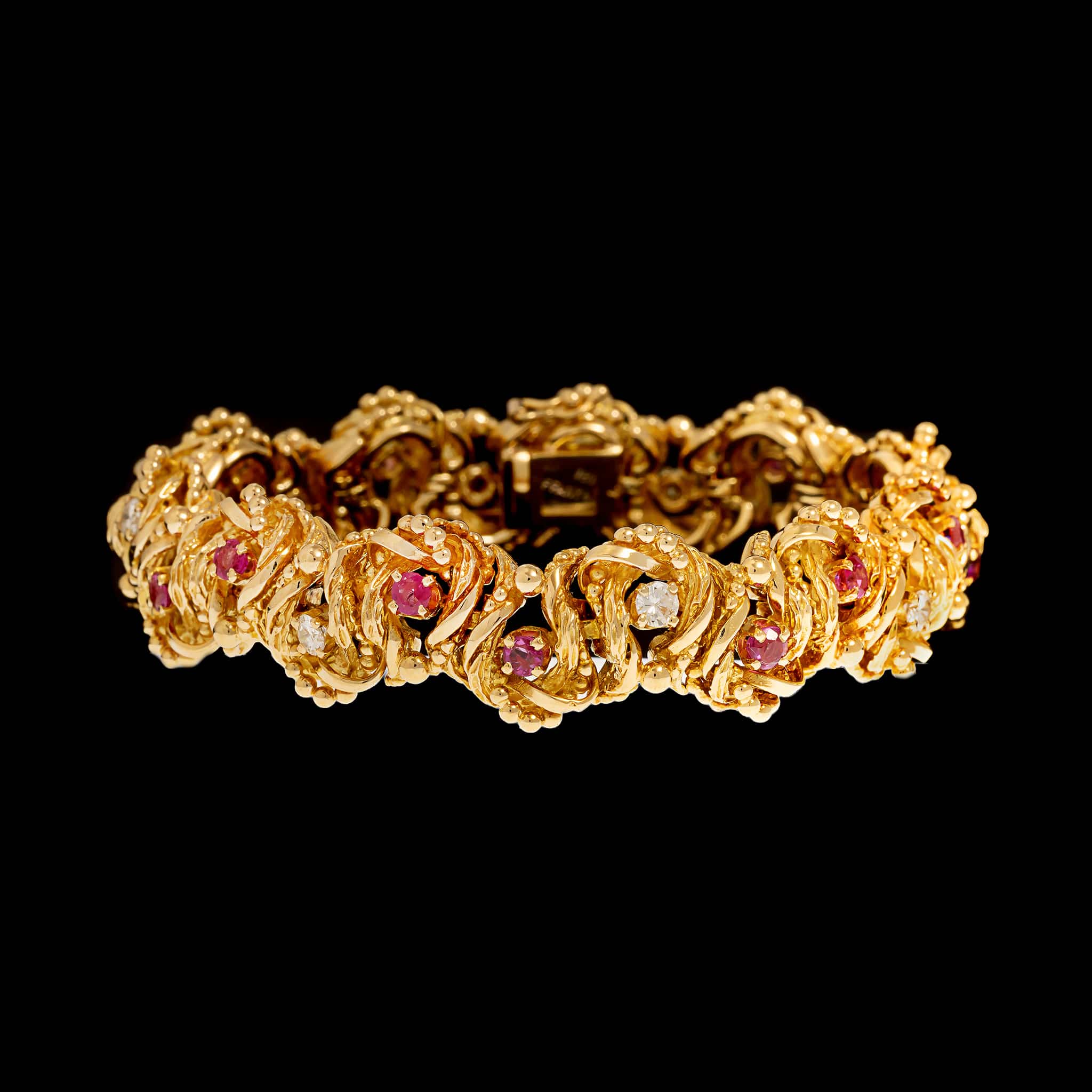 Tiffany & Co. 18K Yellow Gold Estate Ruby and Diamond Bracelet