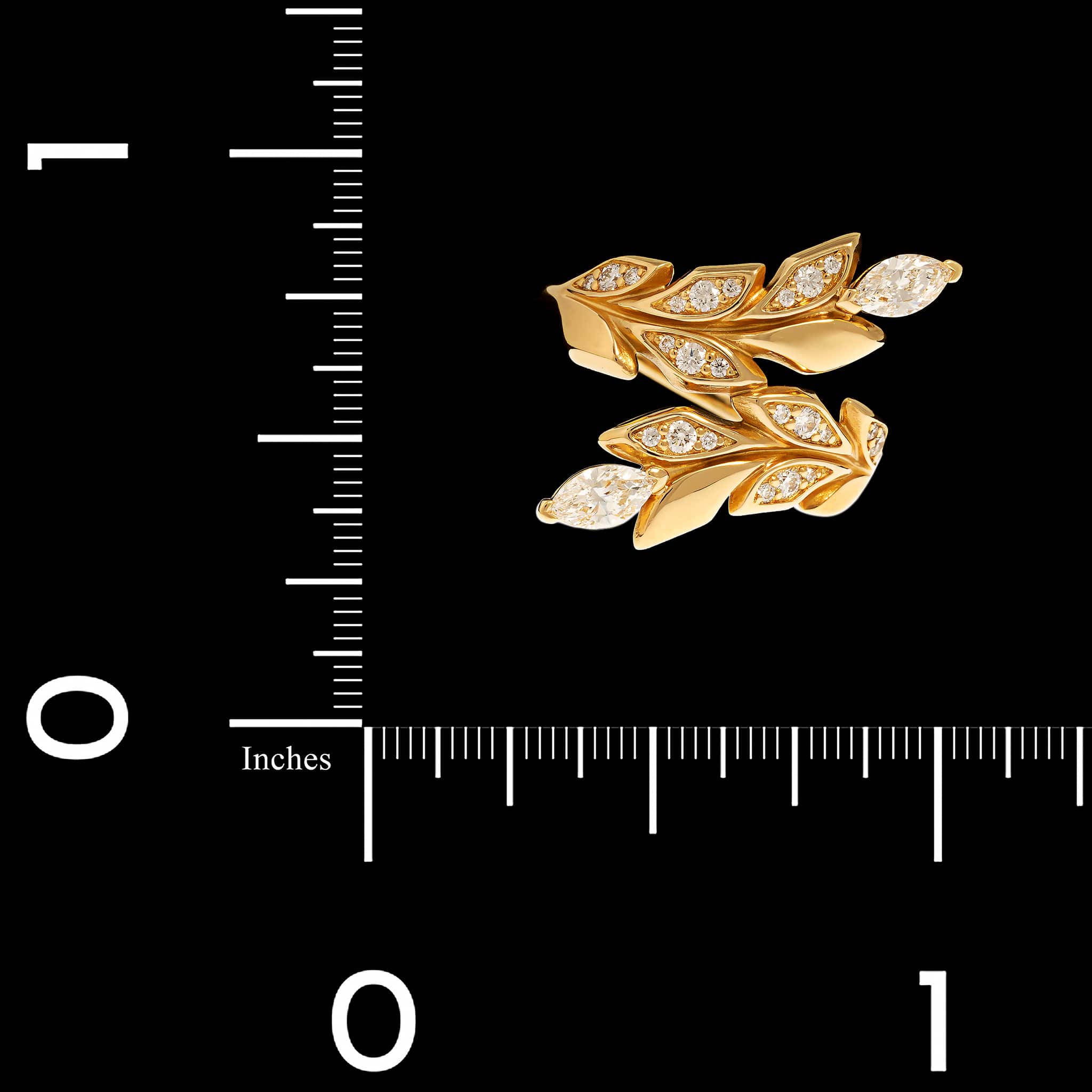 Tiffany & Co. 18K Yellow Gold Estate Victoria Vine Bypass Diamond Ring - Image 3