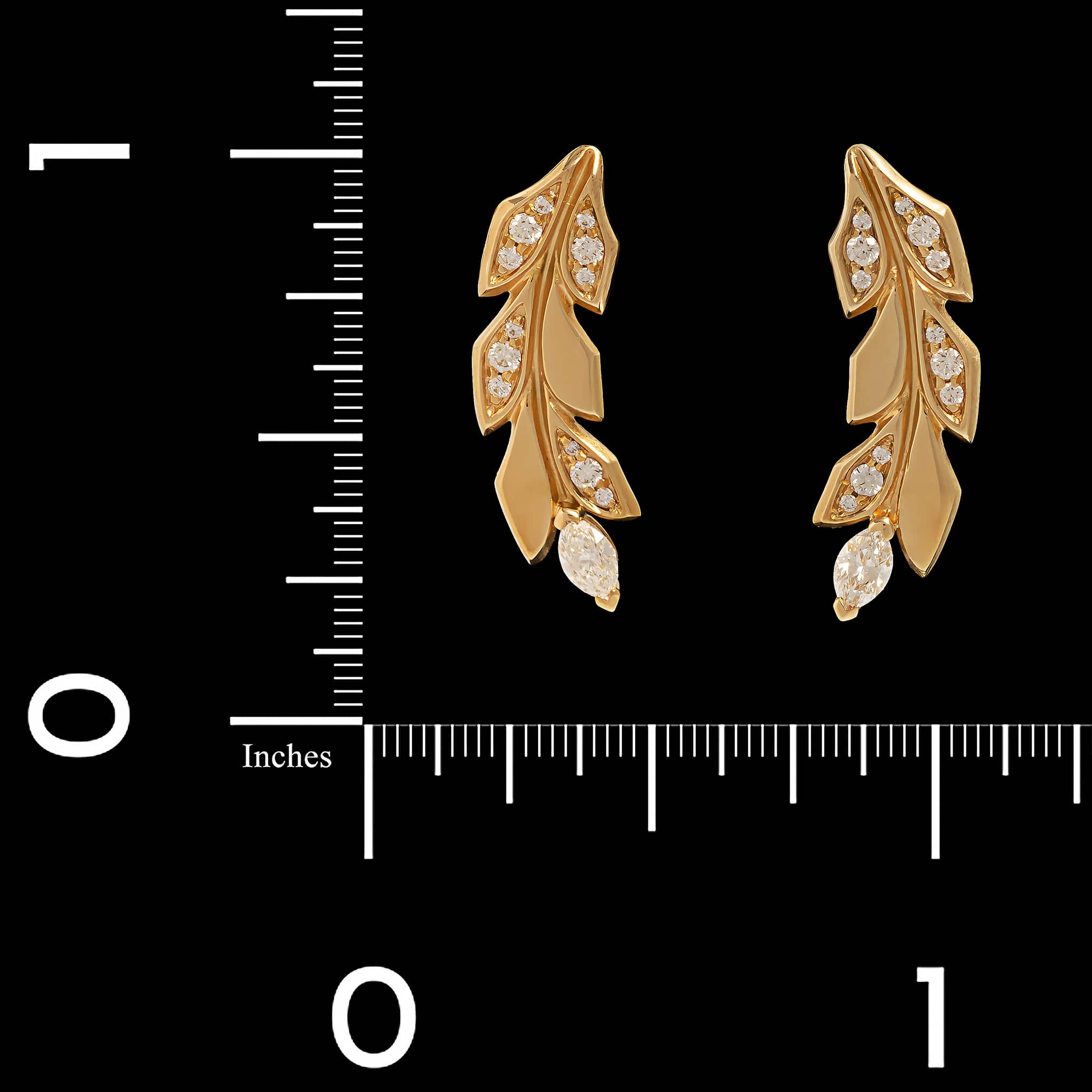 Tiffany & Co. 18K Yellow Gold Estate Victoria Vine Climber Diamond Earrings - Image 2