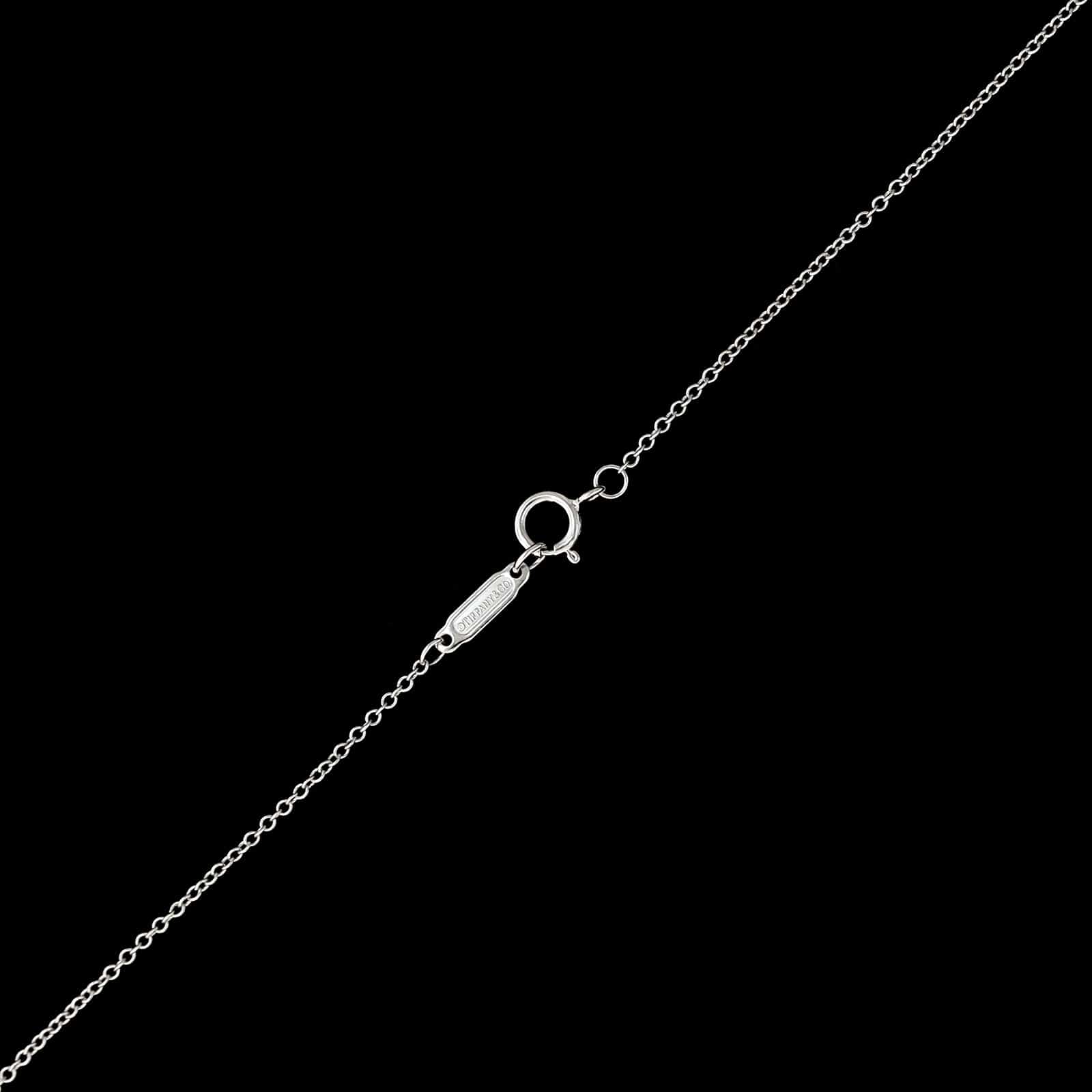 Tiffany & Co. Platinum Estate Diamond Open Circle Pendant Necklace - Image 3