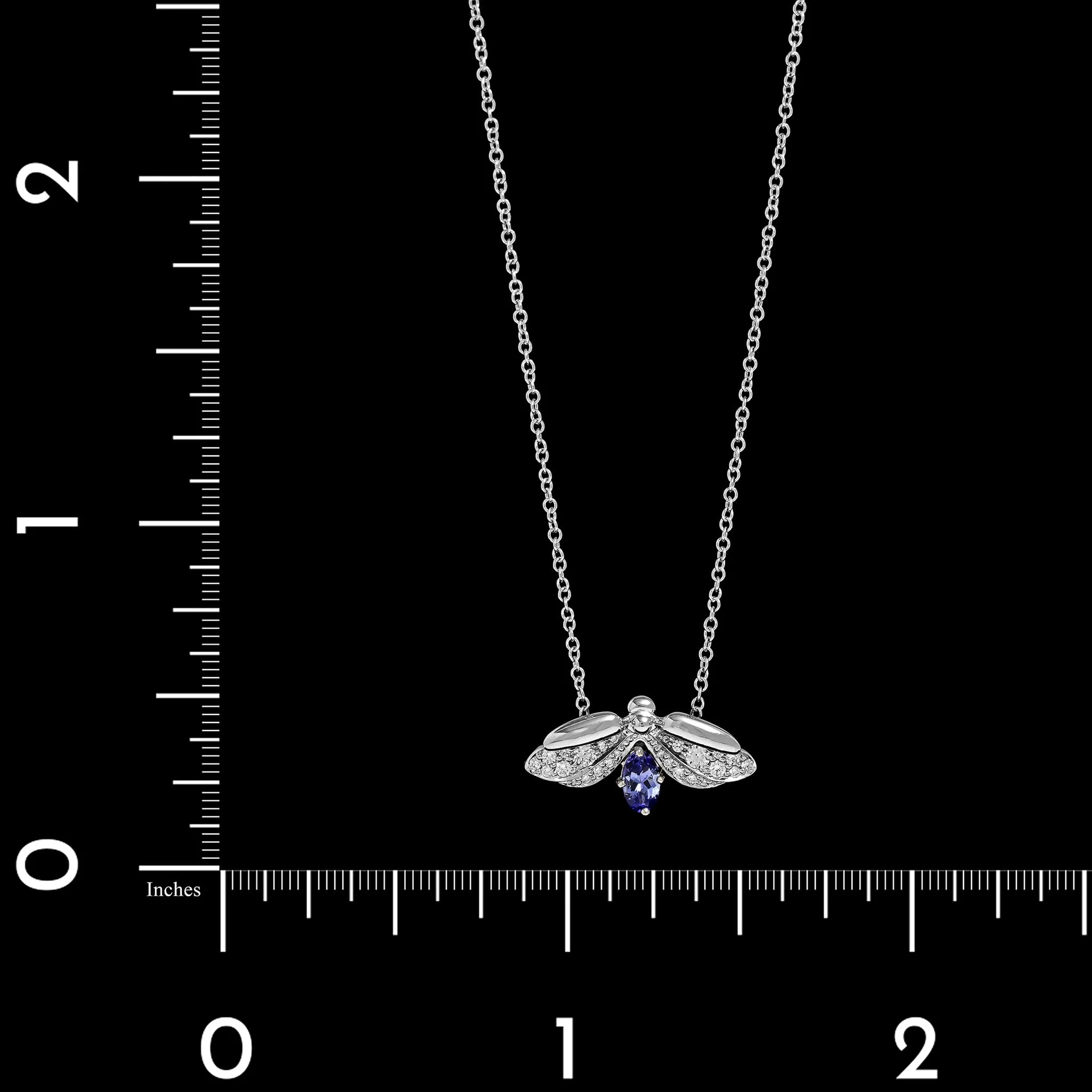 Tiffany & Co. Platinum Estate Tanzanite and Diamond Paper Flower Firefly Necklace - Image 4