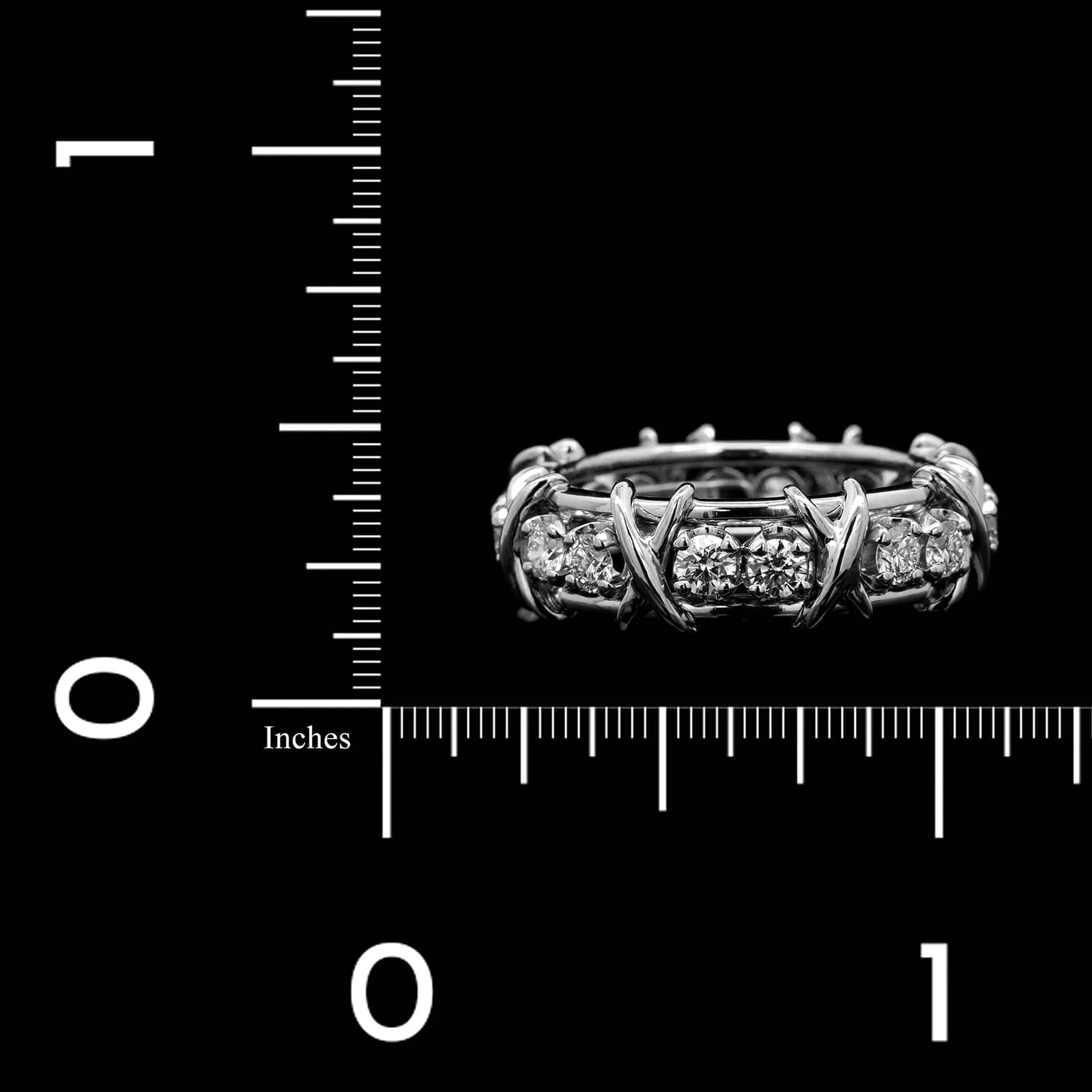 Tiffany & Co. Schlumberger Platinum Estate Sixteen Stone Diamond Ring - Image 3