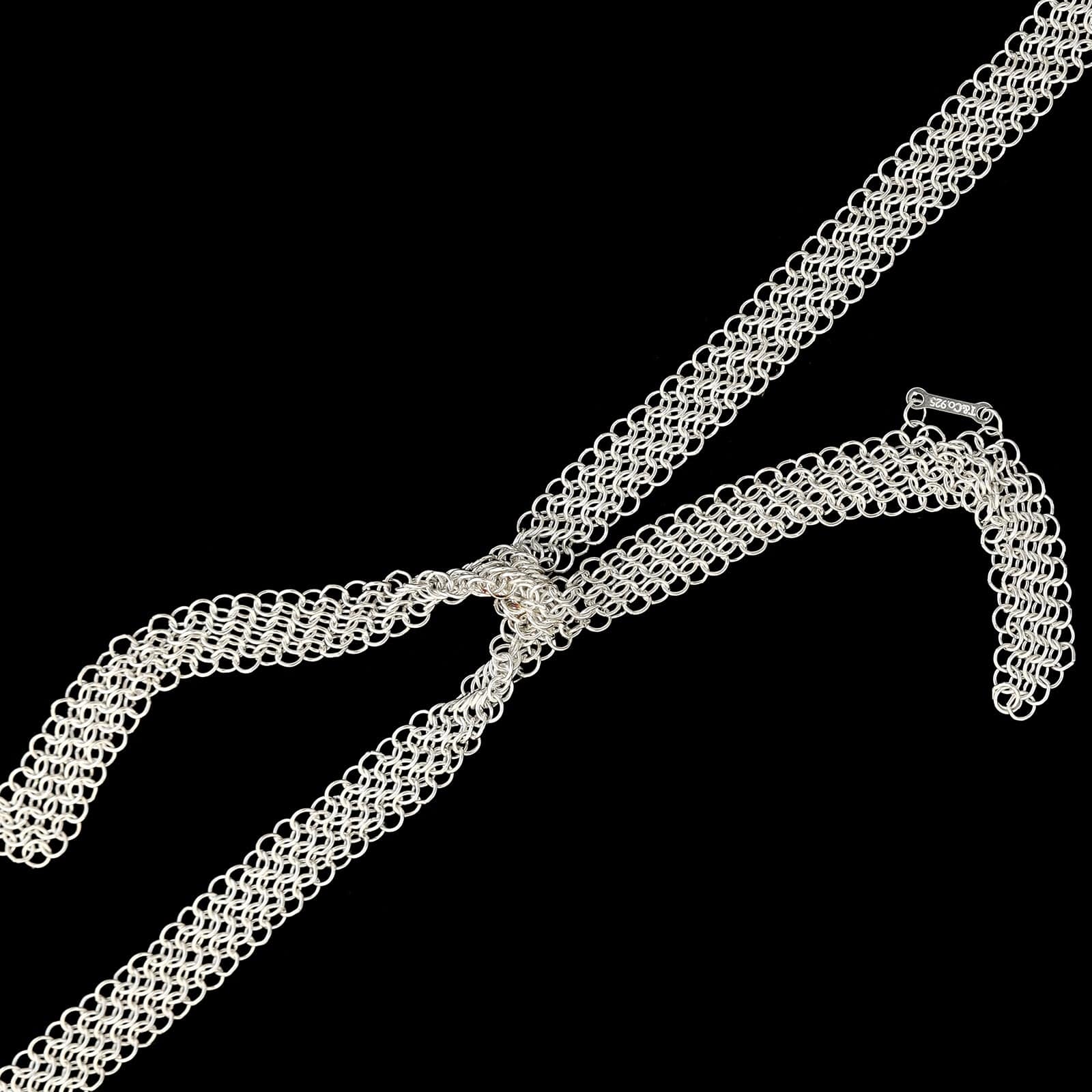 Tiffany & Co. Sterling Estate Silver Elsa Peretti Mesh Bib Necklace - Image 3