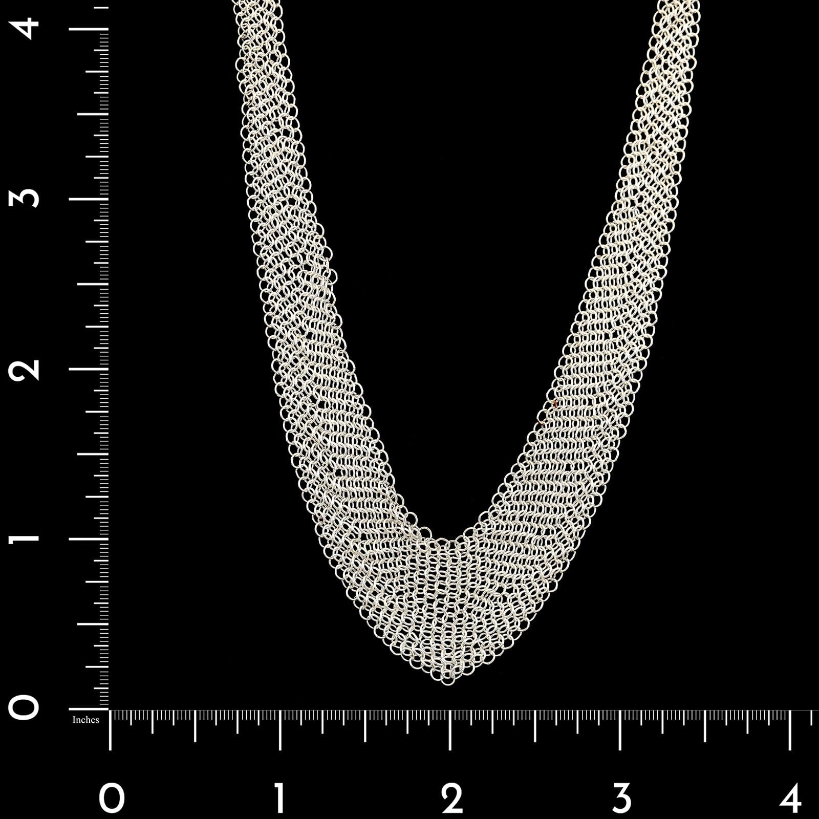 Tiffany & Co. Sterling Estate Silver Elsa Peretti Mesh Bib Necklace - Image 4