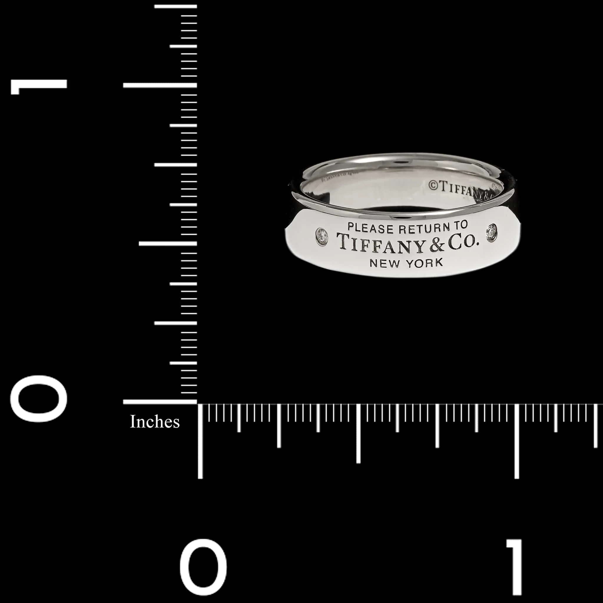 Tiffany & Co. Sterling Silver Estate Diamond Return to Tiffany Narrow Ring - Image 3