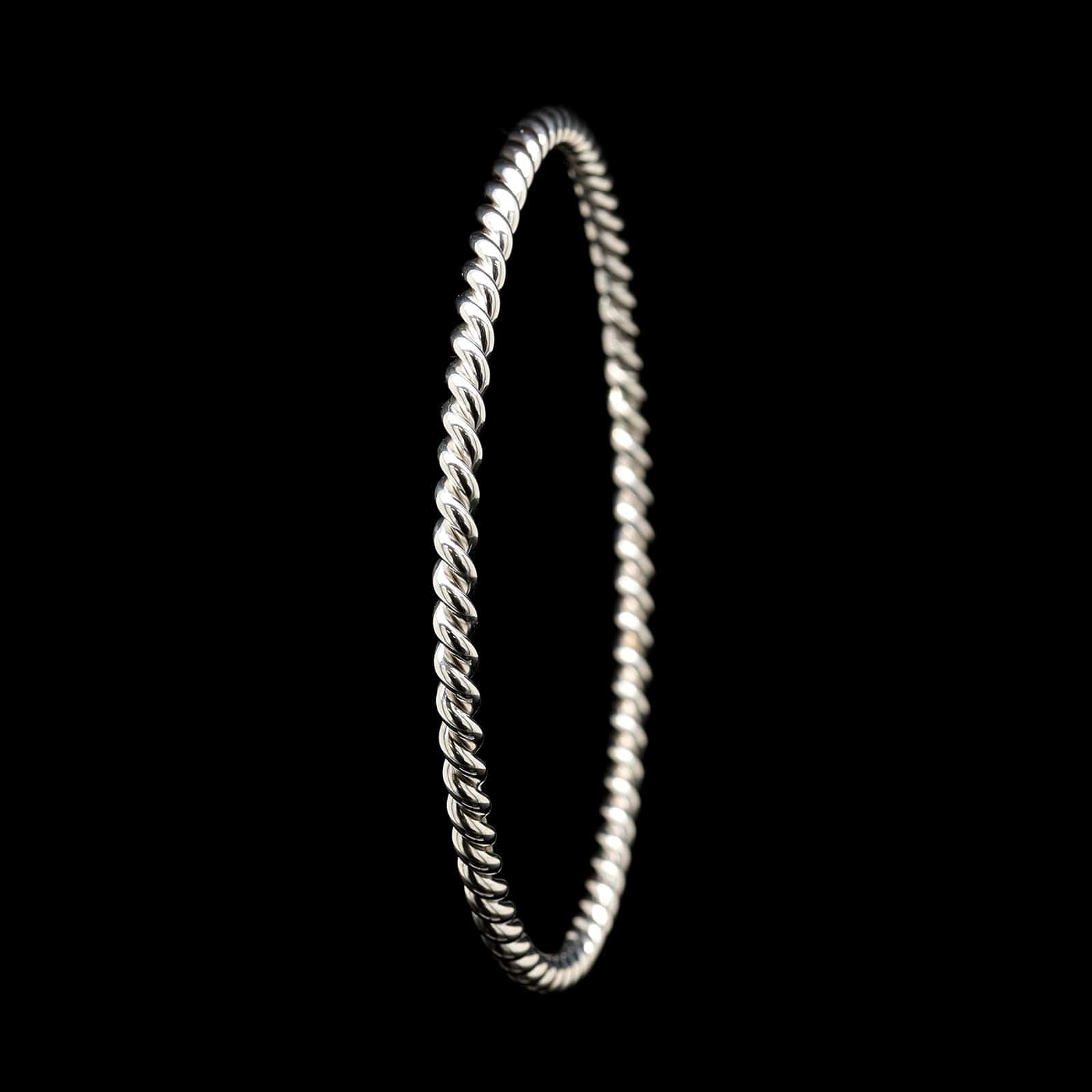 Tiffany & Co. Sterling Silver Estate Twist Twirl Bangle Bracelet - Image 2