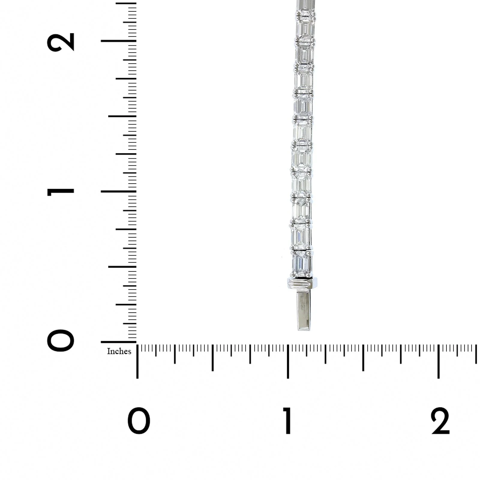 Platinum Emerald Cut Diamond Tennis Bracelet - Image 3