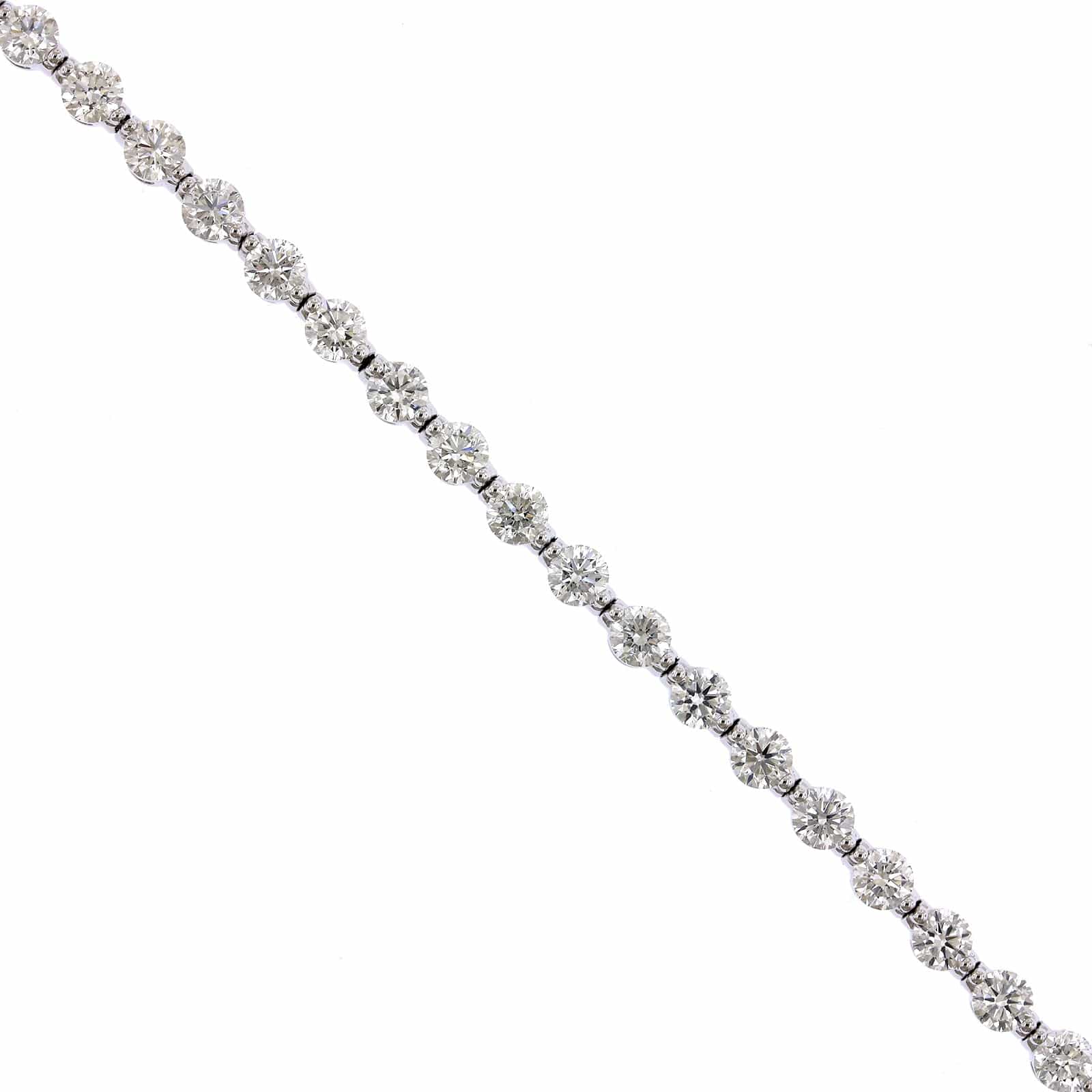 18K White Gold Single Prong Diamond Tennis Bracelet - Image 3