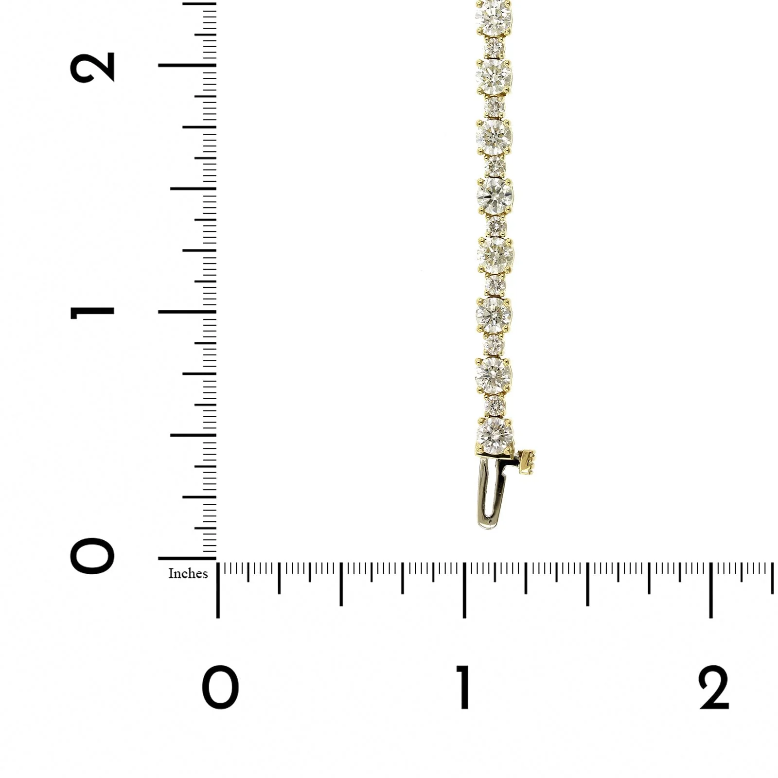 18K Yellow Gold Diamond Alternating Size Tennis Bracelet - Image 3