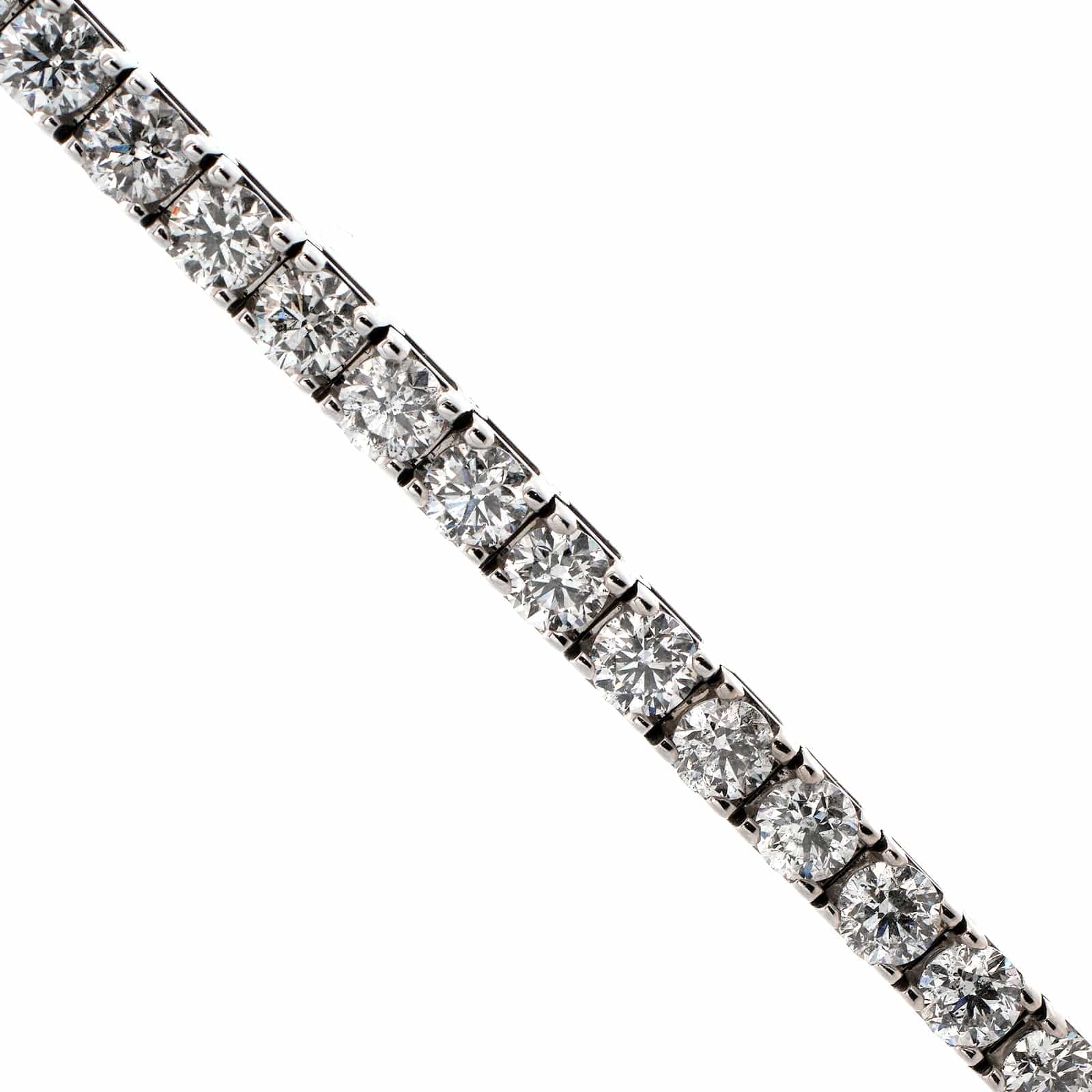 14K White Gold Round Diamond Tennis Bracelet - Image 2